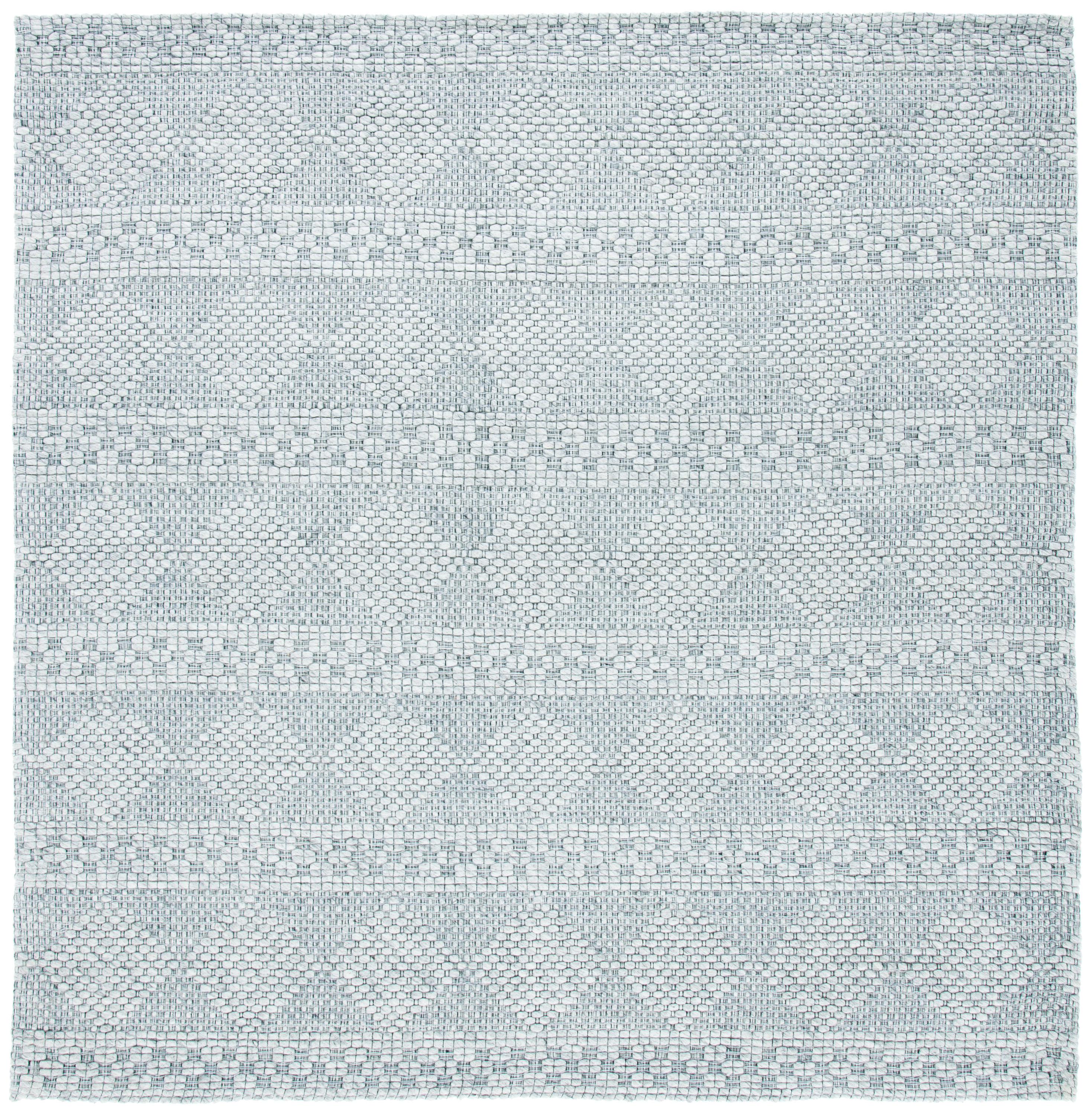 Elegant Handwoven Marbella 7' Square Gray Geometric Wool-Blend Rug