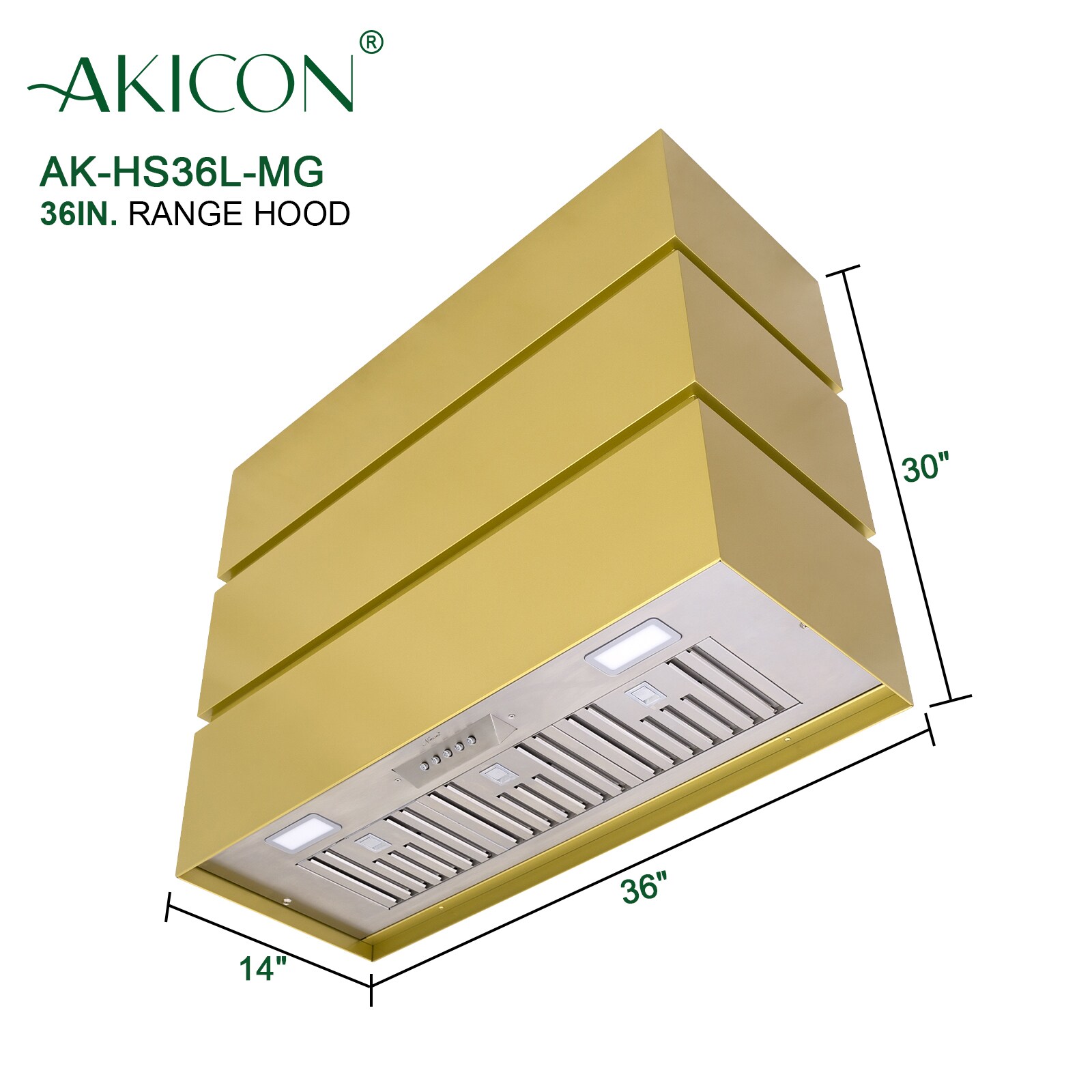 Akicon AK-HS36L-MG Wall-Mounted-Range-Hoods - View #6