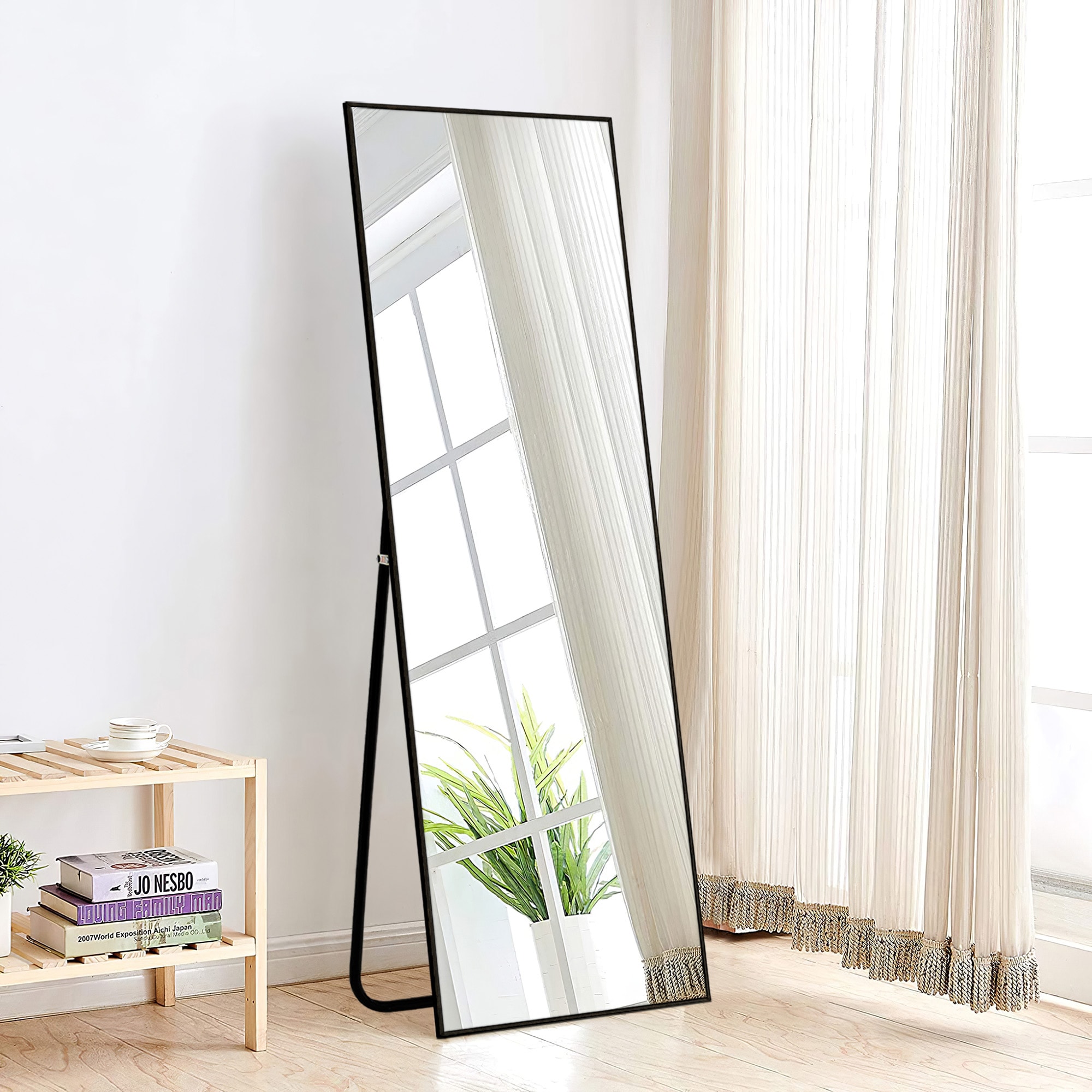 Dovelina LS-A-MR01060 20-Inches W x 55.0-Inches H Rectangle Black Framed Full Length Wall Mirror