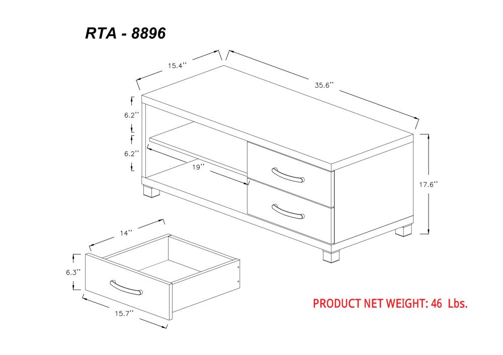 Techni Mobili RTA-8896-BK Tv-Stands - View #2