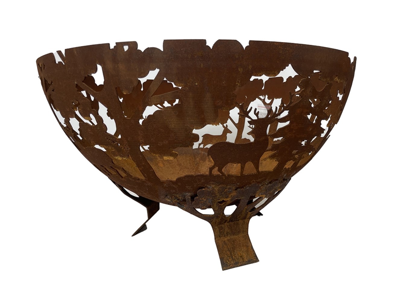 Esschert Design FF1025 Brown or Rust Steel Outdoor Wood-Burning Fireplace