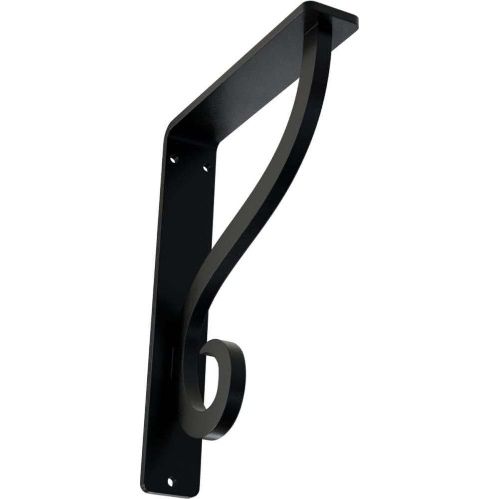 Ekena Millwork BKTM01X05X08SAS Ashford Ashford 5.5-in x 1.5-in x 8-in Black Wrought iron Wall bracket