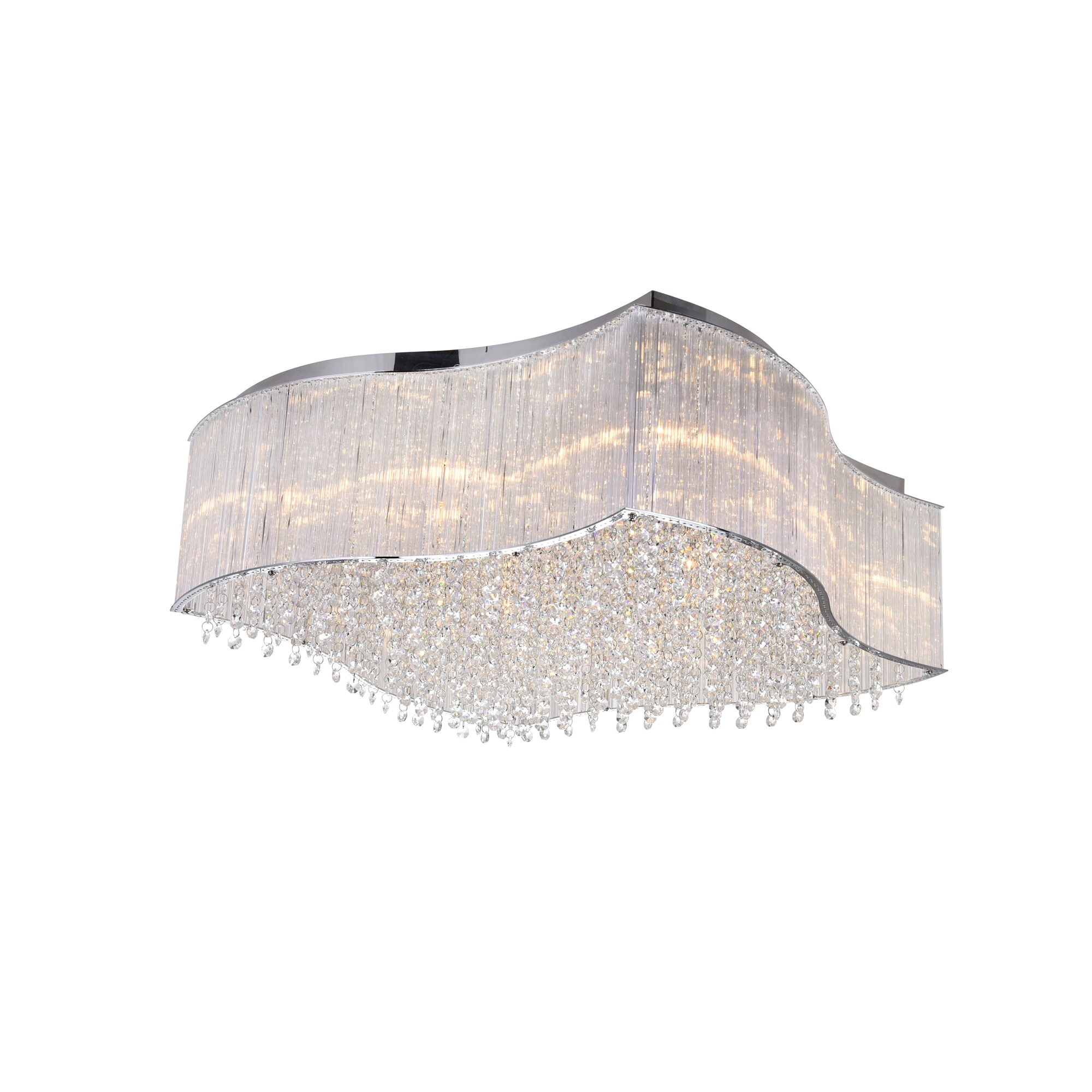 CWI Lighting 5320C26C-S Elsa 12-Light 26-in Chrome Flush Mount Light
