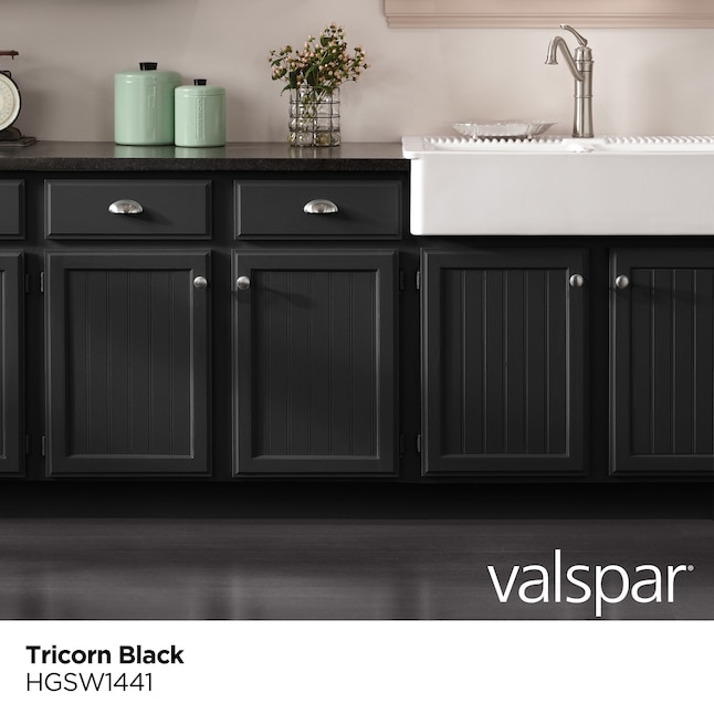 Valspar Semi Gloss Tricorn Black, Black Semi Gloss Kitchen Cabinets