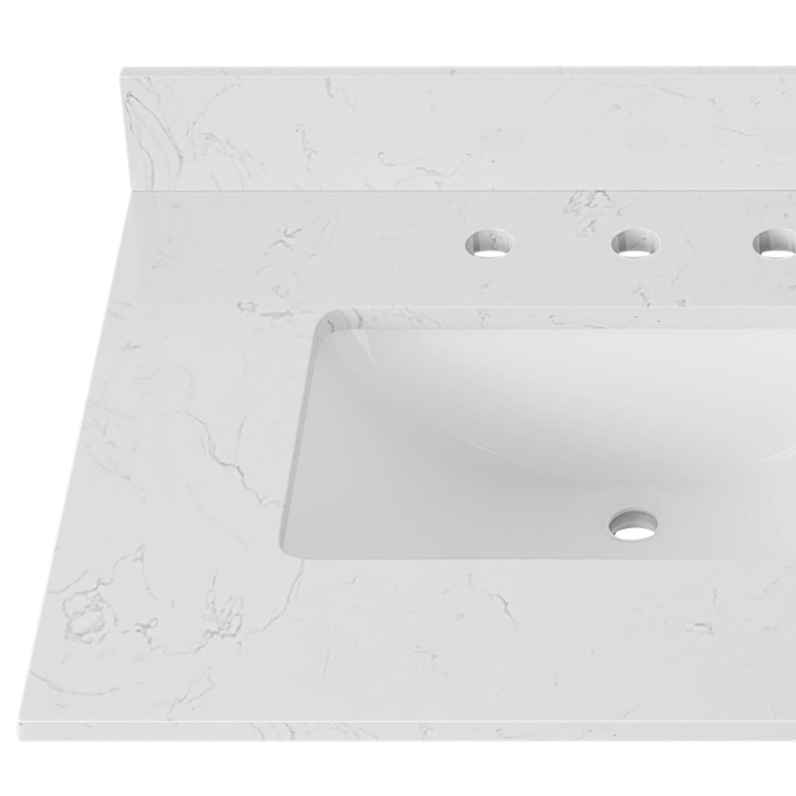 Carrara 31" White Engineered Marble Vanity Top with Undermount Sink