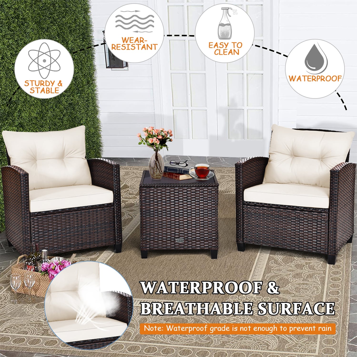 Forclover HYFC-8667BN Patio-Conversation-Sets - View #6