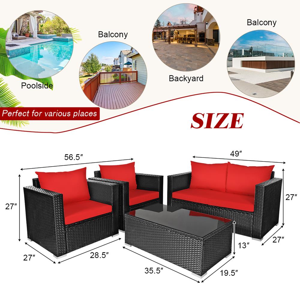 Costway HW65410RE+ Patio-Sofas-Daybeds - View #2