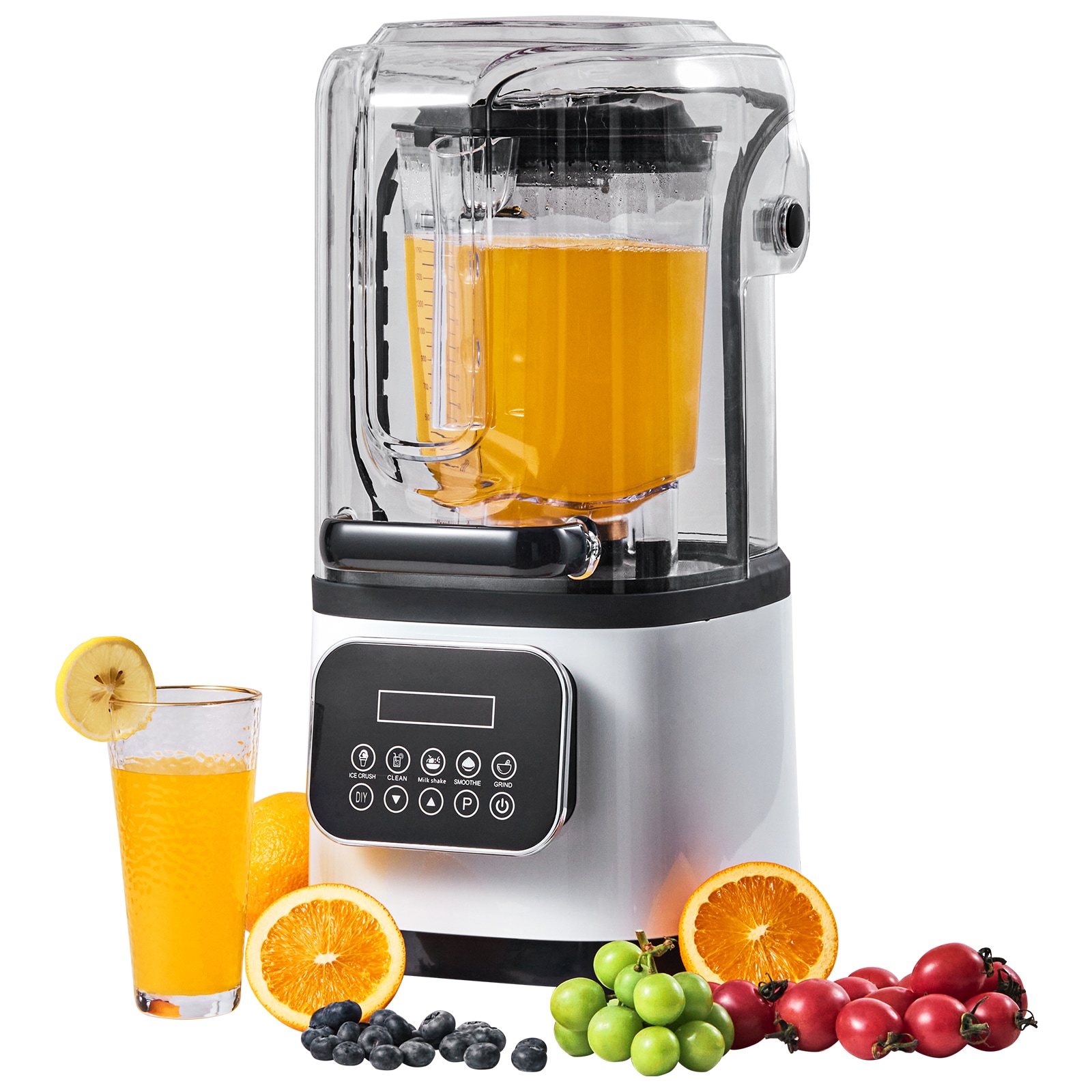 VEVOR SCTSSBJ20L1601819V1 2L Smoothie Blender 68-oz 9-Speed Countertop Blender (5 Settings White)