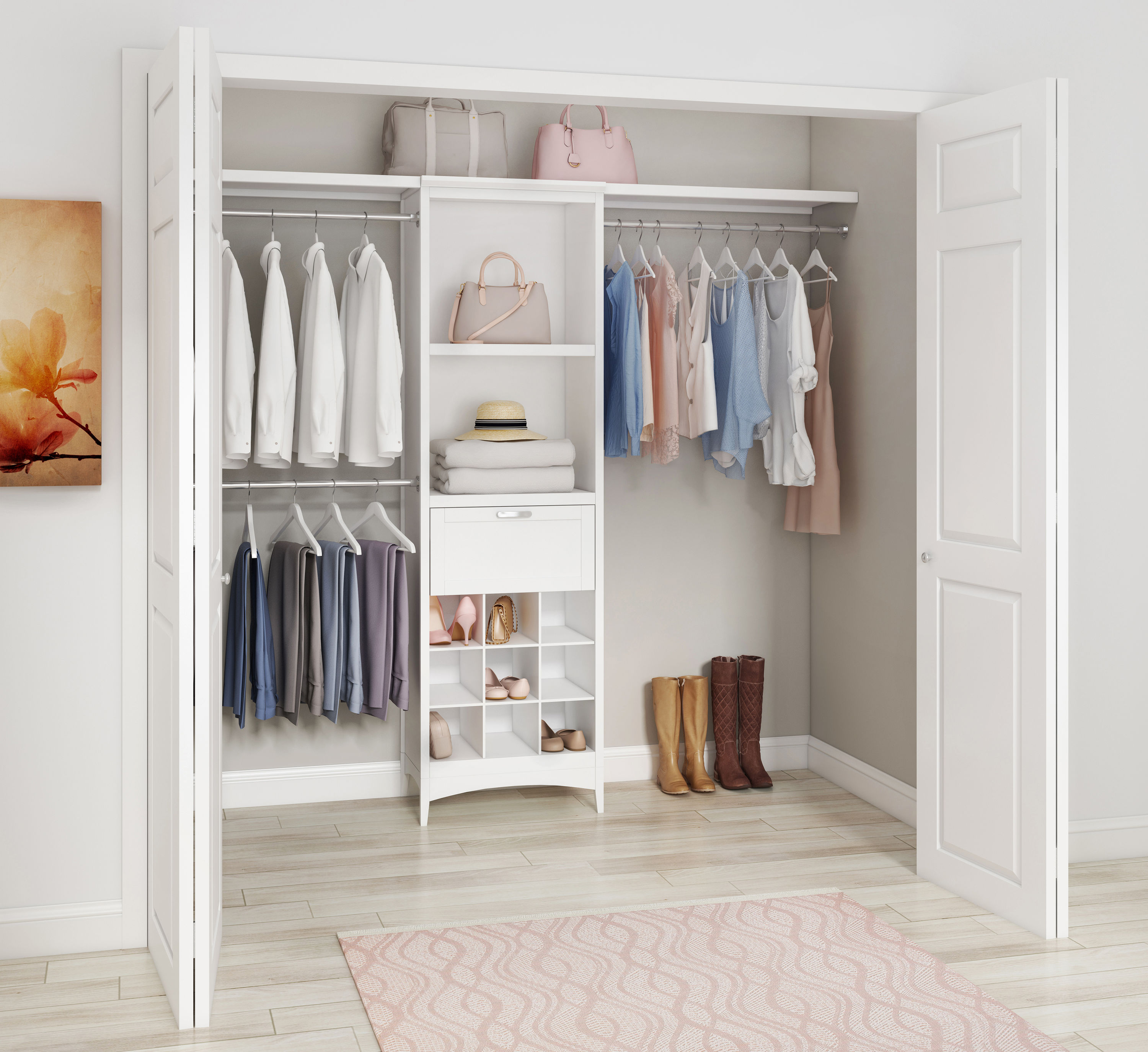 Solid Shelving Wood Closet System