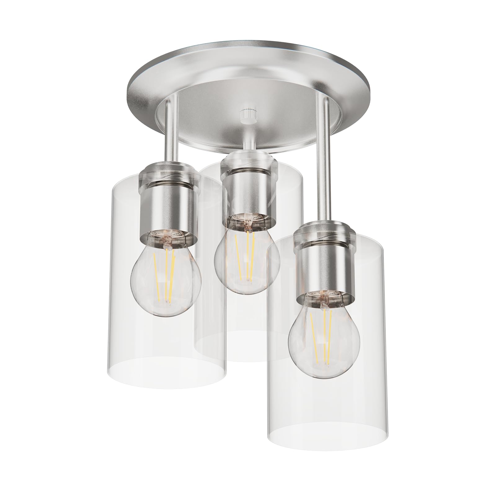 LTMATE LSWL007-BN JAZAVA 3 -Light 9-in Brushed Nickel Semi Flush Mount Light