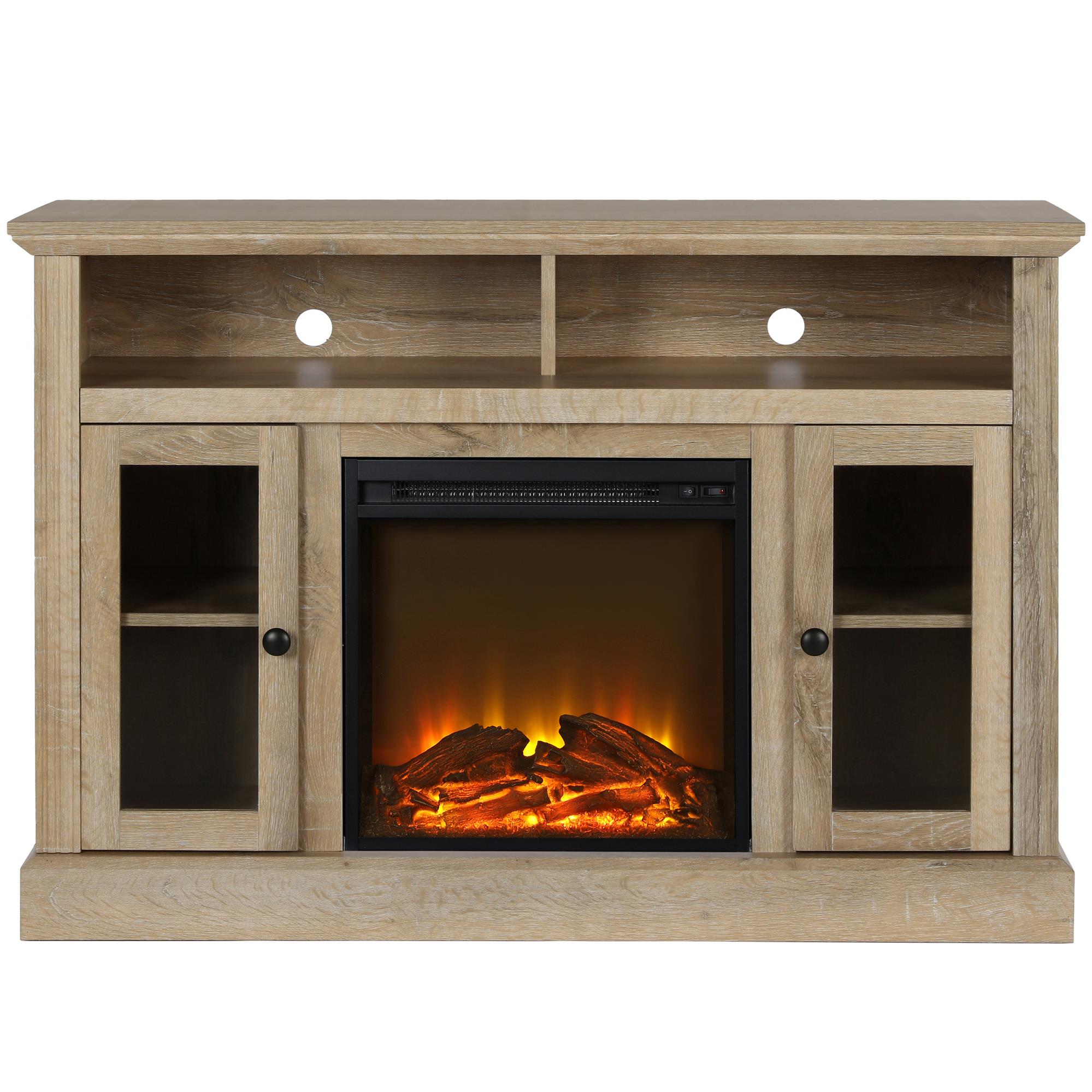 Ameriwood Home 47.24-in W Weathered Oak TV Stand with Fan-forced Electric Fireplace 1764196COM Sansujyuku sansujyuku.com