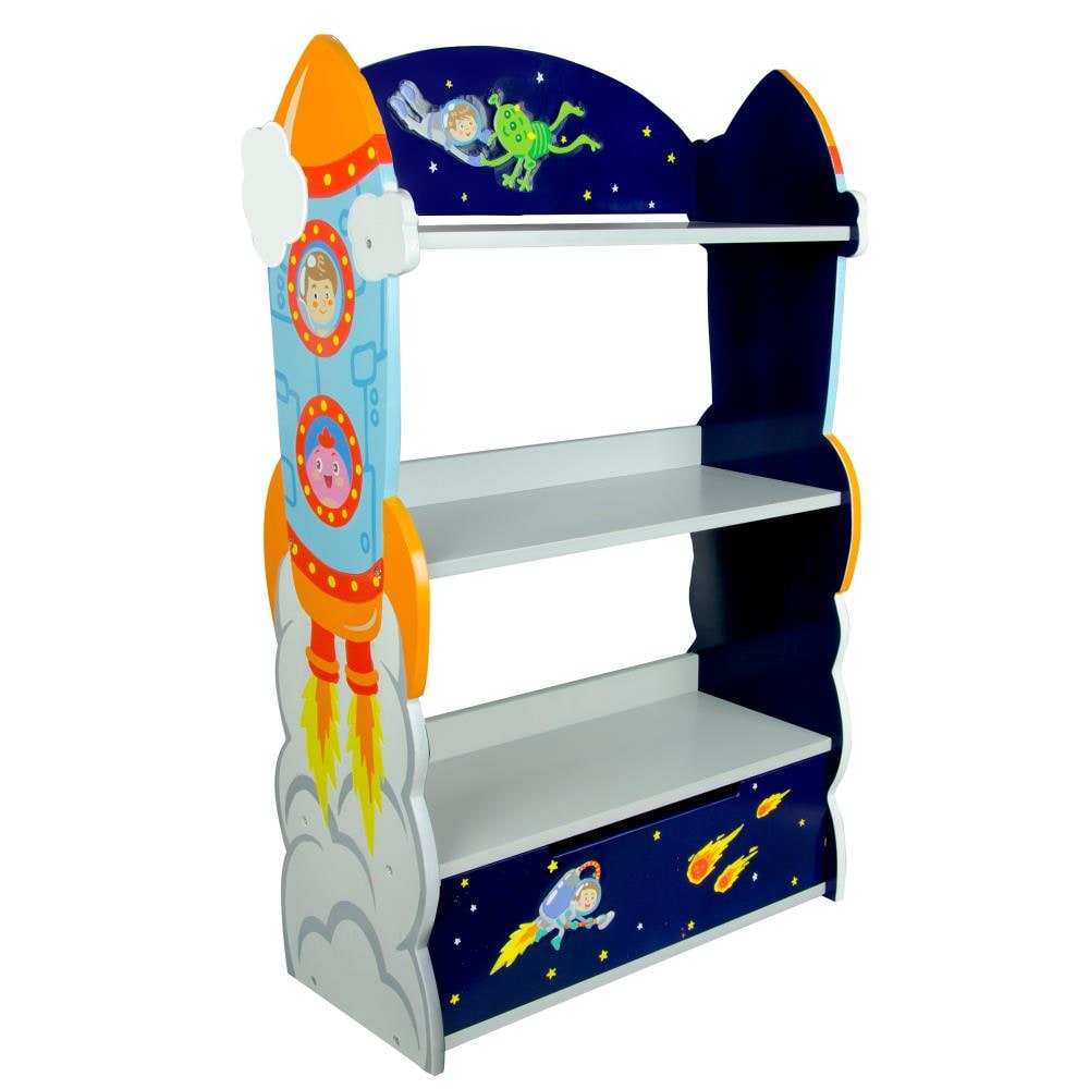 Fantasy Fields TD-12220A Outer space Blue Wood 2-Shelf Bookcase (24.5-in W x 40.13-in H x 11.5-in D)