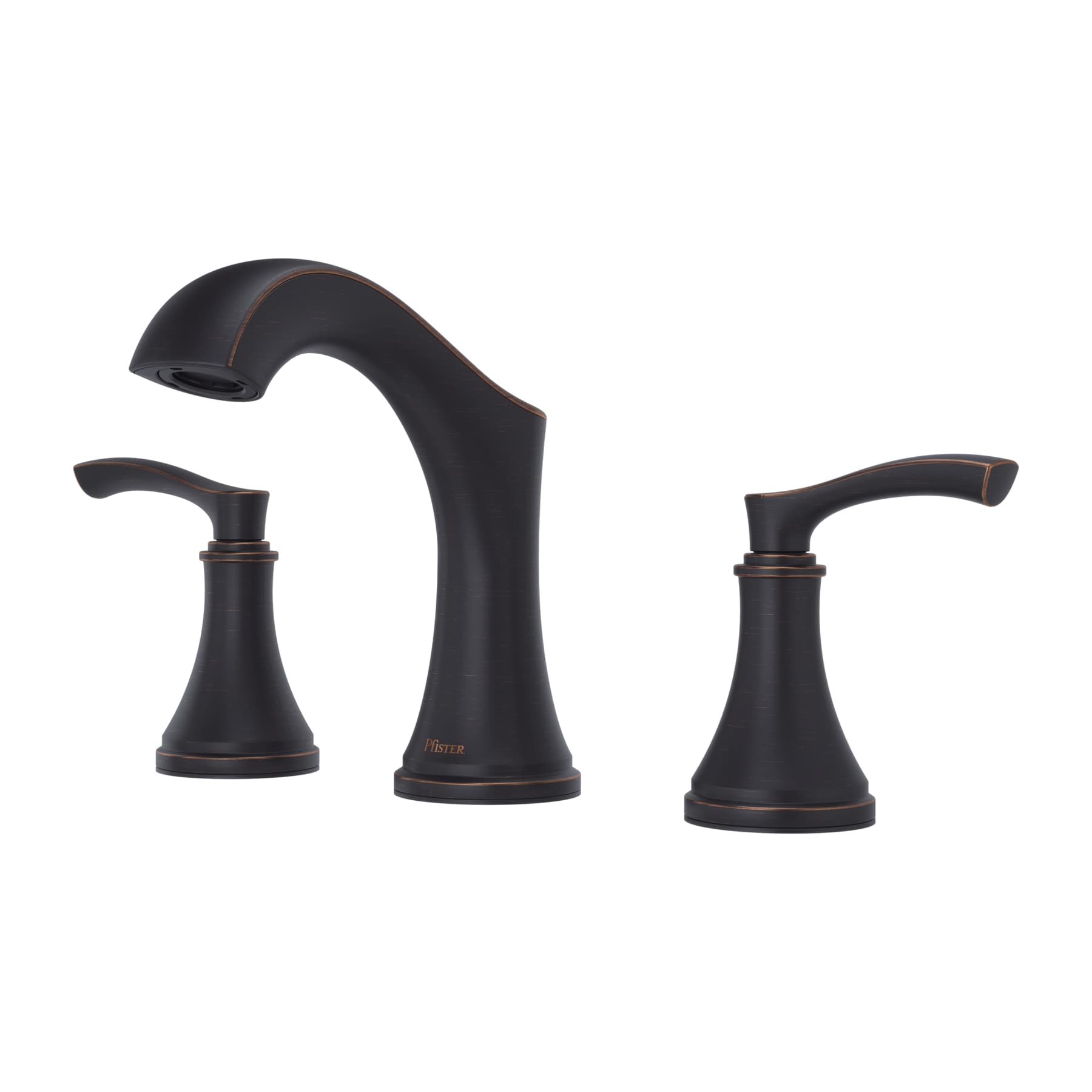 Pfister Auden Tuscan Bronze 2-handle Widespread WaterSense Mid-arc Bathroom Sink Faucet with Drain