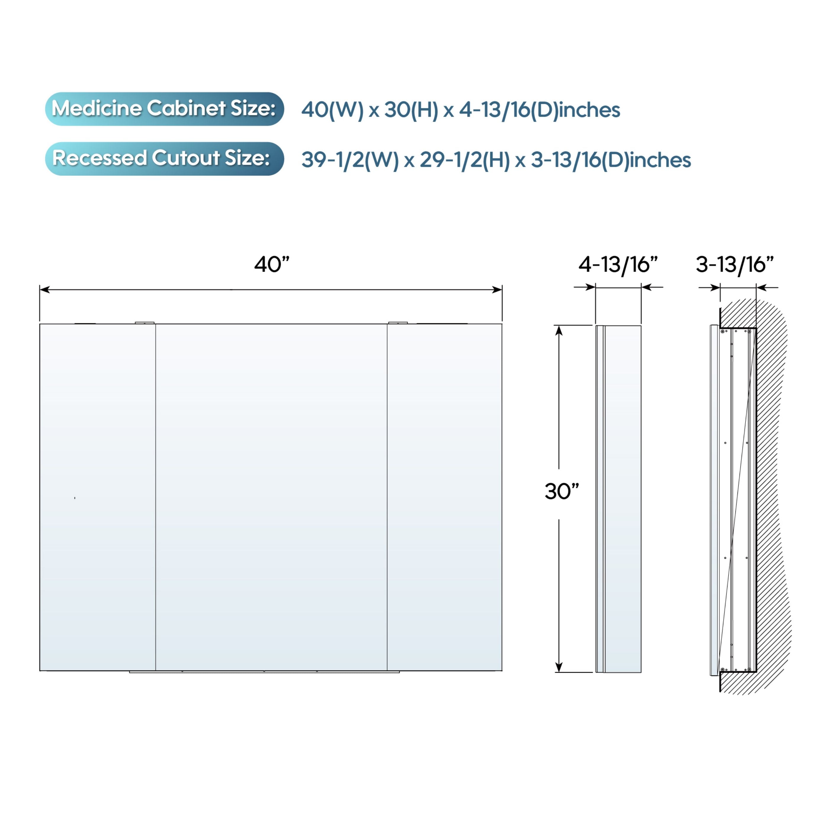 WELLFOR ROSA4030MC Bathroom-Medicine-Cabinets - View #3