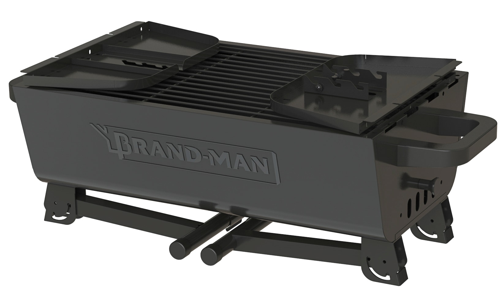 Portable Black Stainless Steel Charcoal Grill with Rotisserie