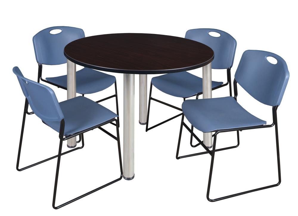 Regency TB48RNDMWBPCM44BE Breakroom Brown 4-Person Training Table (48-in W x 29-in H)