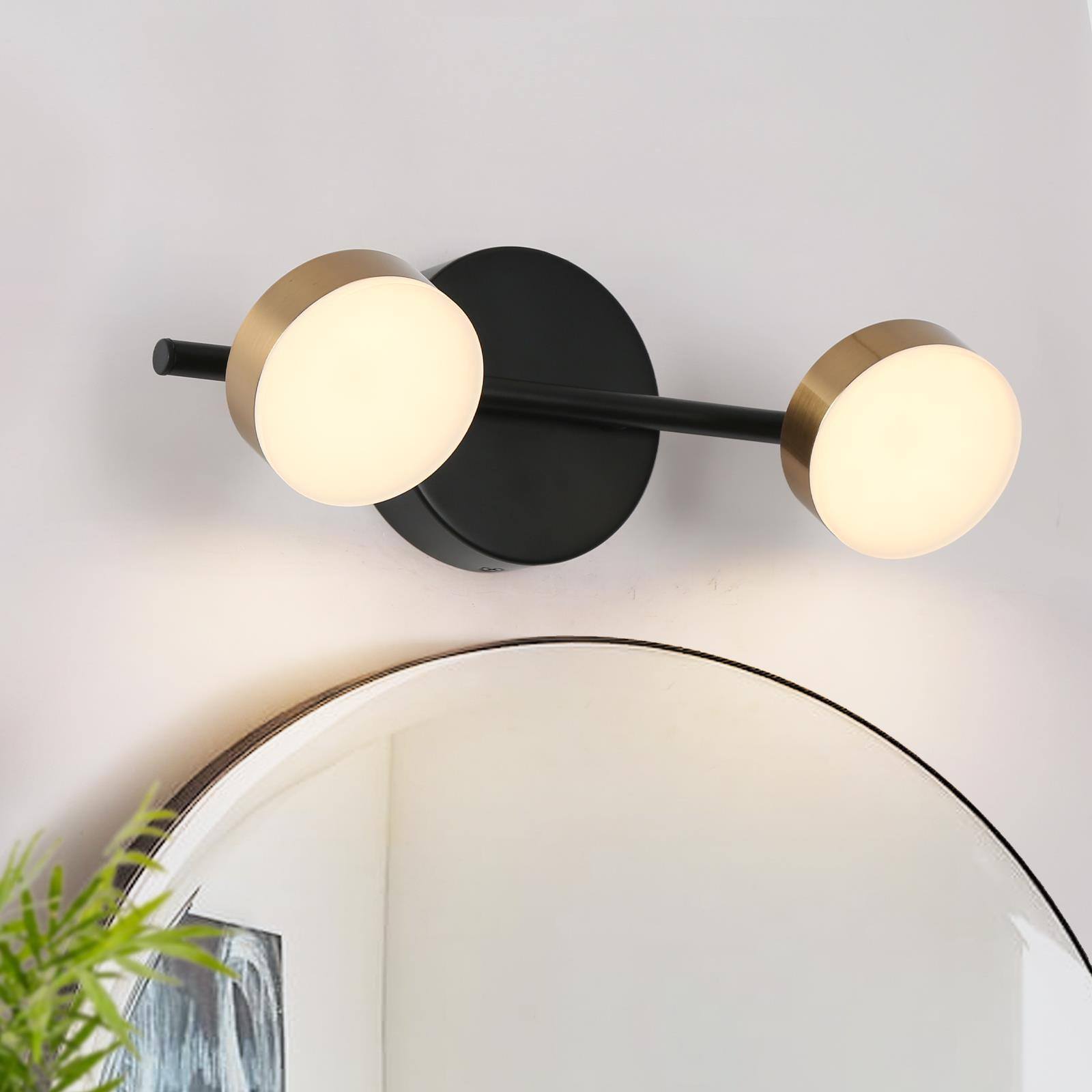 ZEVNI L3UBQEQEW4648SF7 Kay 12.5-in 2 -Light Matte Black Integrated LED Modern/contemporary Vanity light