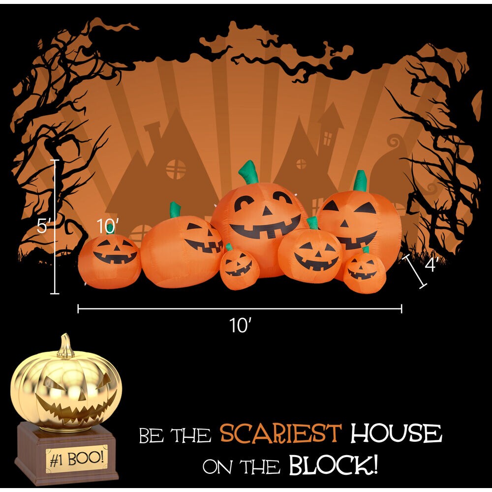 Haunted Hill Farm HIPMPKNFM101-L Outdoor-Halloween-Decor - View #3