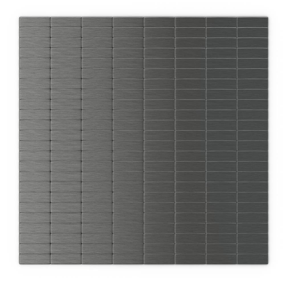 SpeedTiles Murano S2 Silver Stainless Steel 10-in x 12-in Brushed Metal Linear Peel and Stick and Wall Tile (4.92-sq. ft/ Carton) | ID110-5/BX6