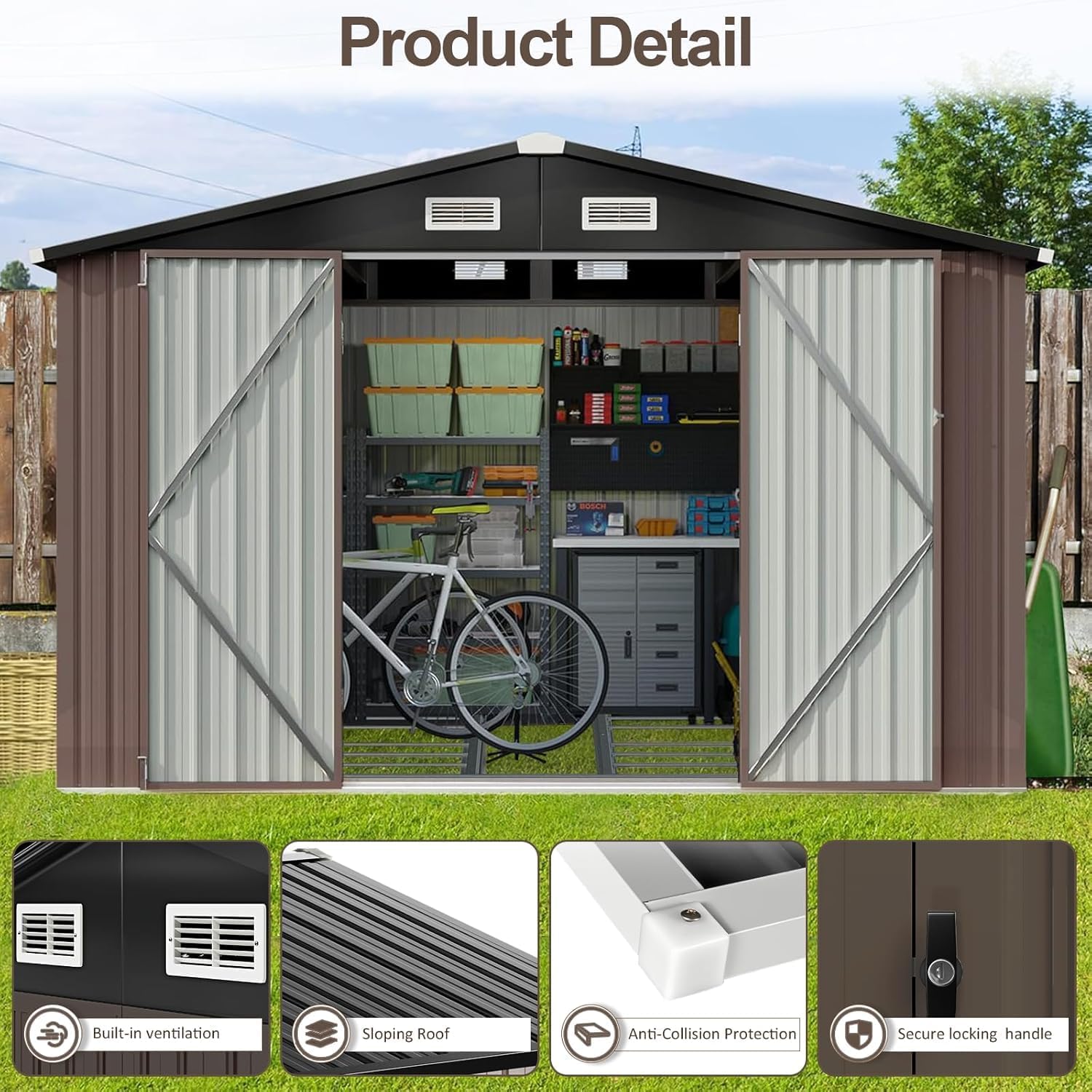 AOXUN AX-40129R Metal-Storage-Buildings-Sheds - View #3