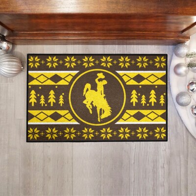 FANMATS Wyoming Cowboys 1-1/2-ft x 2-1/2-ft Brown Rectangular Indoor Door Mat FANMATS Wyoming Cowboys 1-1/2-ft x 2-1/2-ft Brown Rectangular Indoor Door Mat