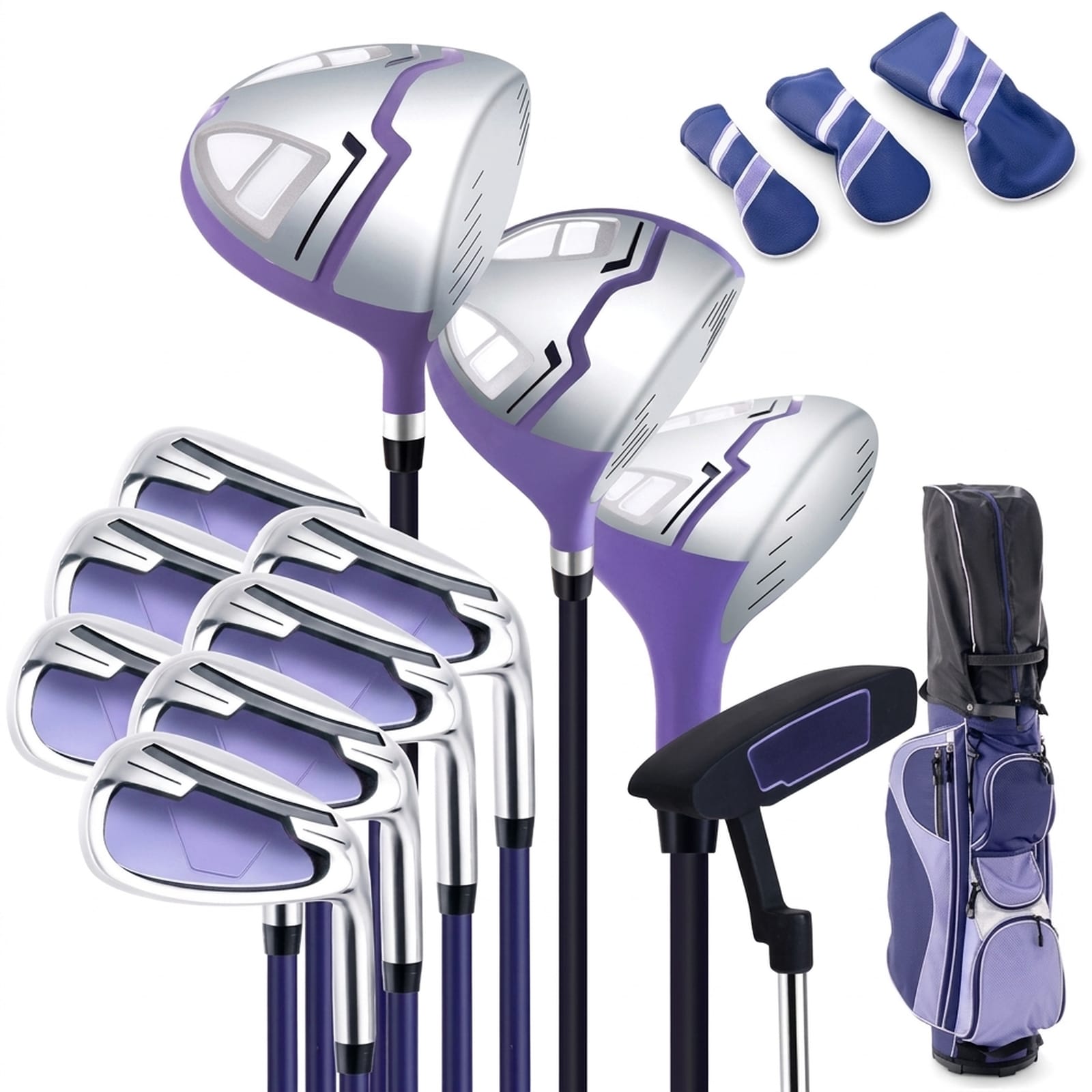 SUGIFT LW102SUGHY1076 Complete Golf Club Set Right Hand with Rain Hood-Purple