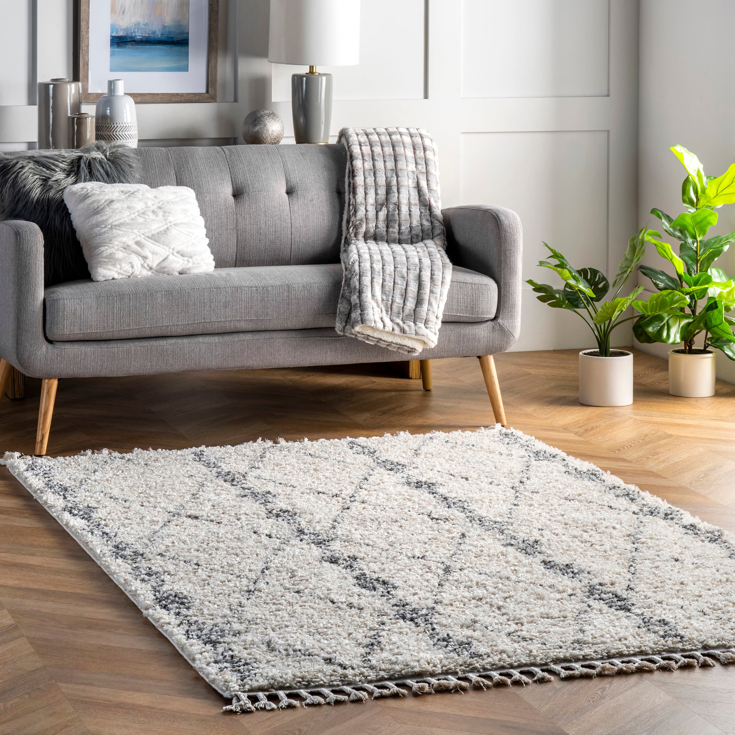 nuLOOM KKEL05B-305 Selah 3 x 5 (ft) Loomed Polypropylene Beige Rectangular Indoor Geometric Area rug