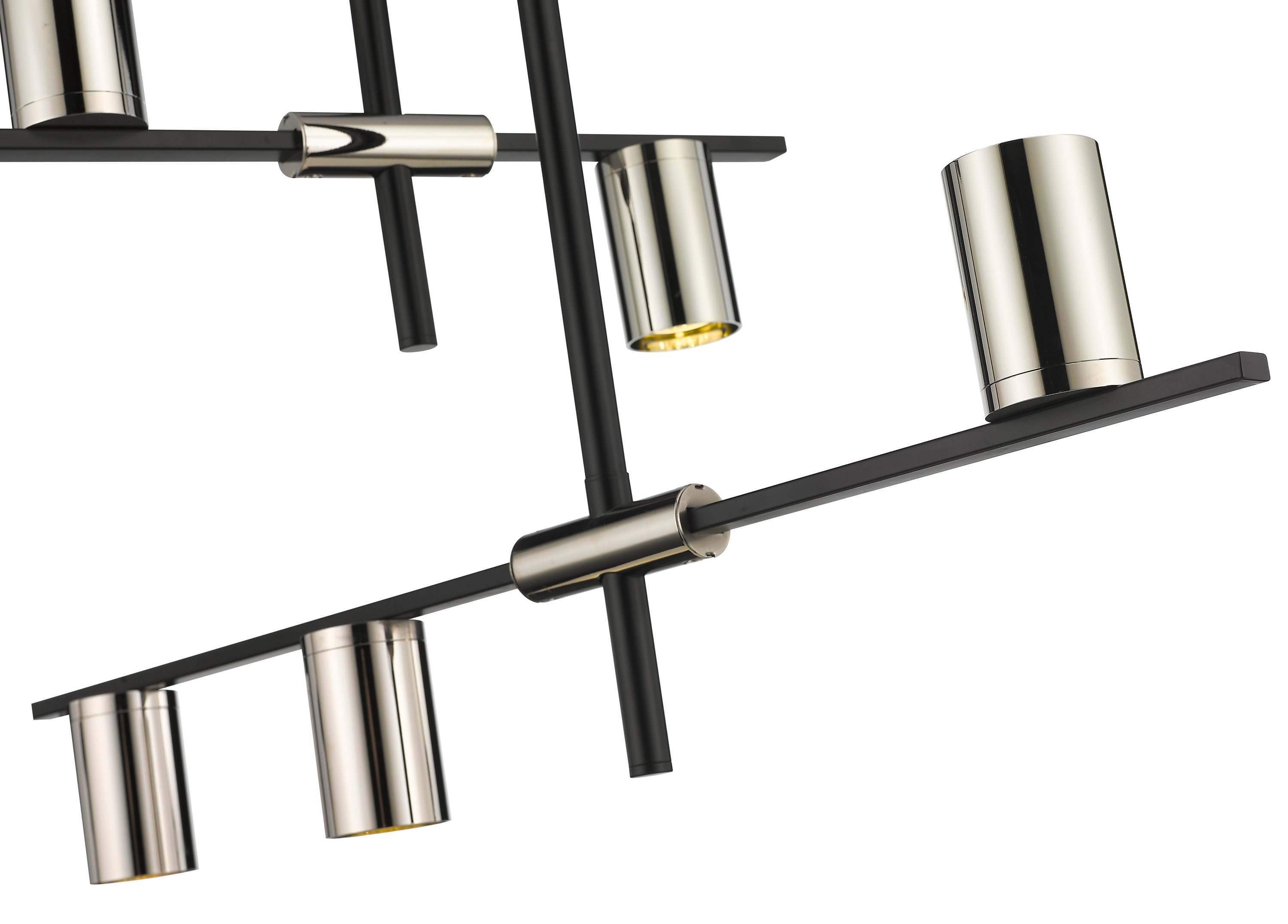 Calumet Transitional Matte Black and Polished Nickel 5-Light Chandelier