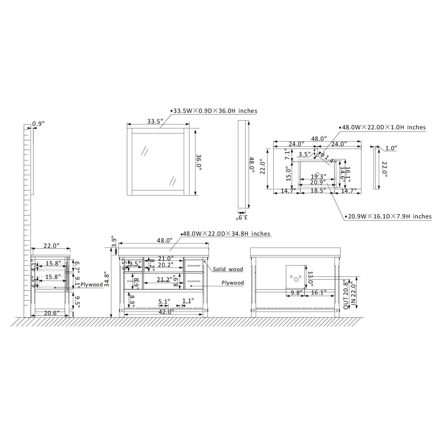 Altair 537048-WH-AW Bath-Vanity-Combo - View #10