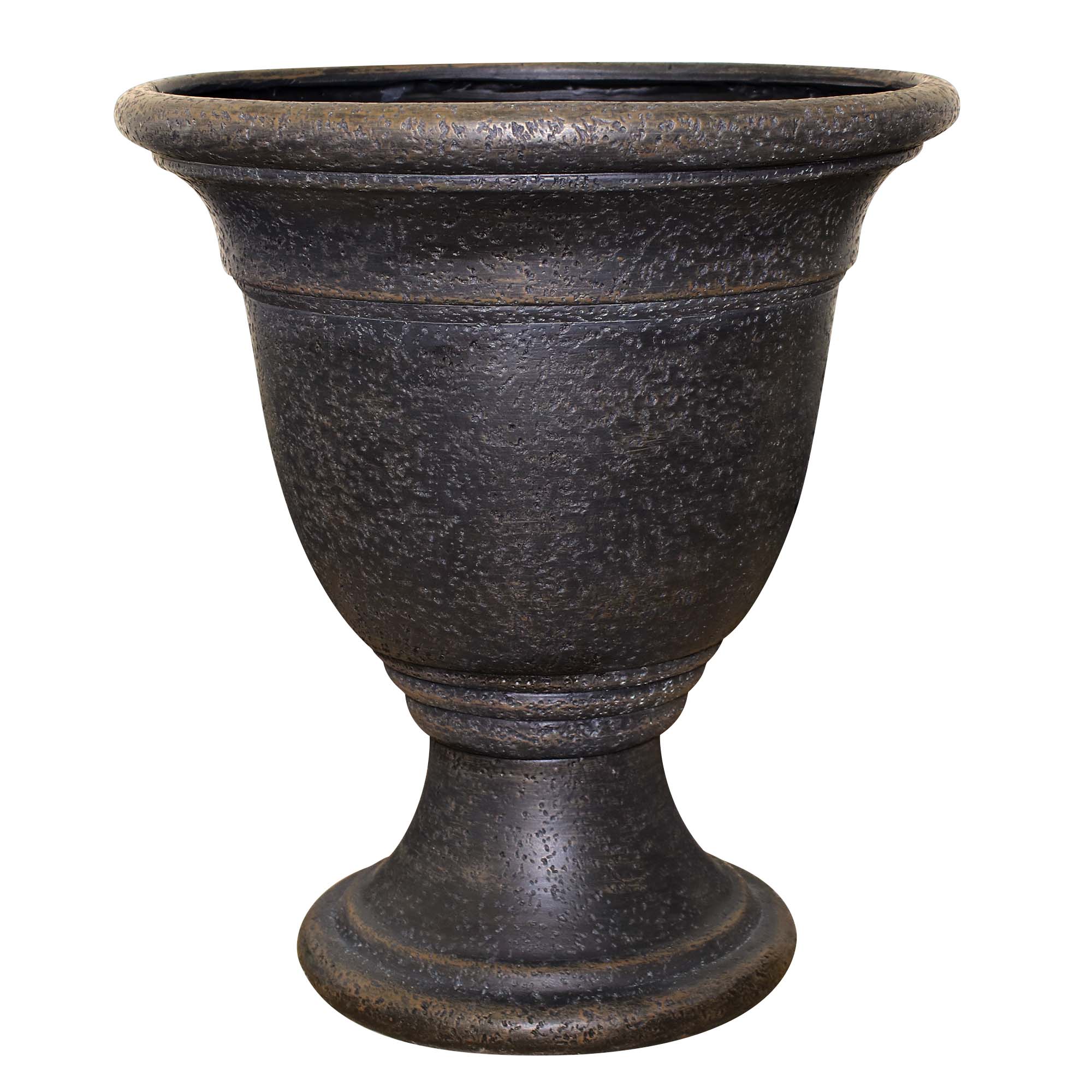 Southern Patio CMX-054665 Urn 16-Inches W Medium Brown Resin Contemporary/Modern Indoor/Outdoor Planter with Drainage Holes