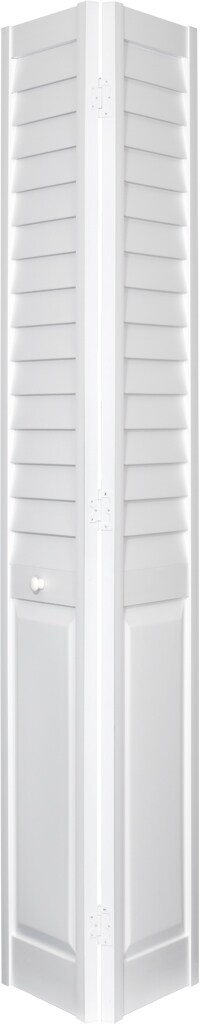  7403080100 Plantation 30-in x 80-in White 2-panel square Smooth Hollow core Prefinished PVC Closet Bifold Door ( Hardware Included )