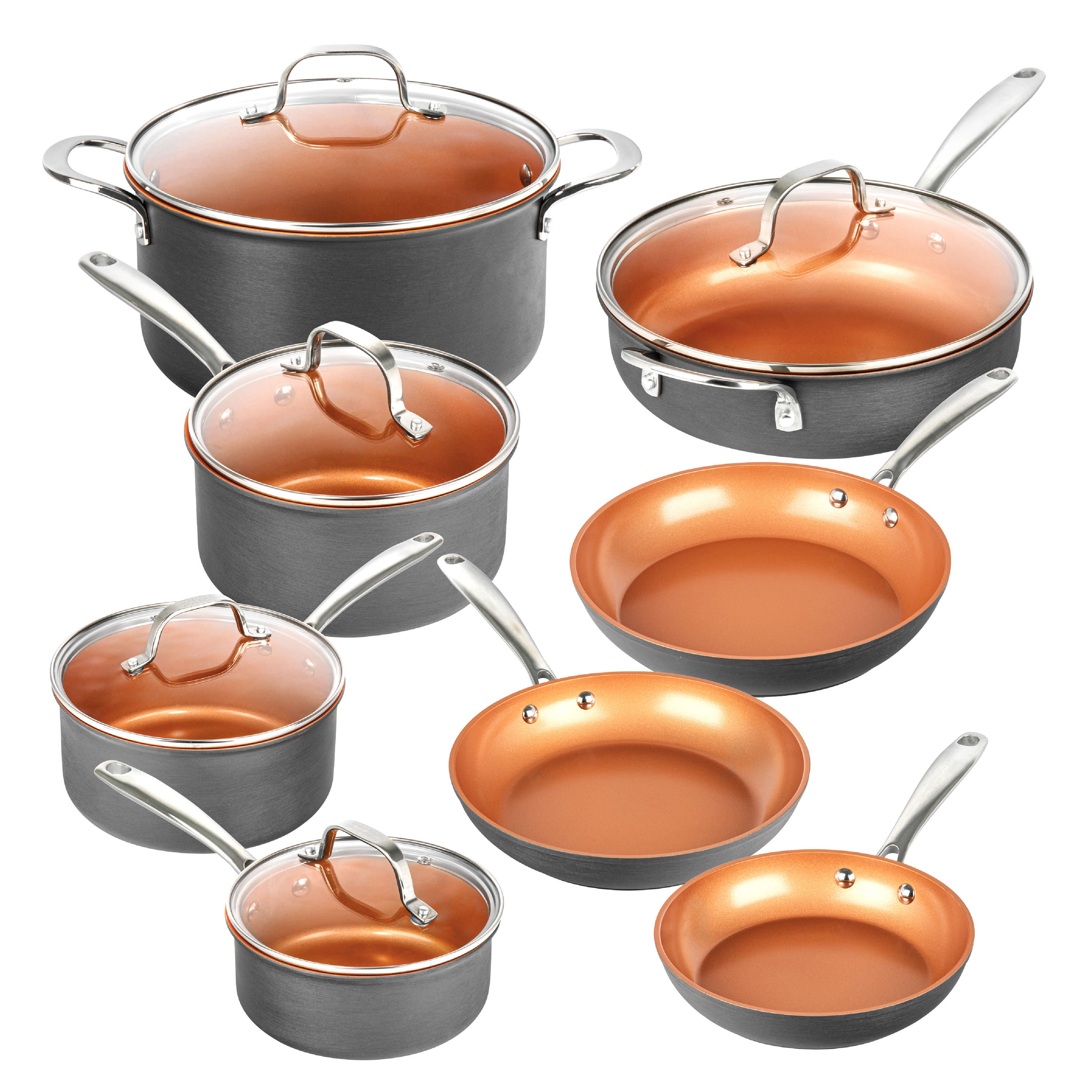 Gotham Steel 20 Pc Pots and Pans Set, Bakeware Set, Ceramic Cookware Set  for Kitchen, Long Lasting Non Stick Pots and Pans Set with Lids Dishwasher  /