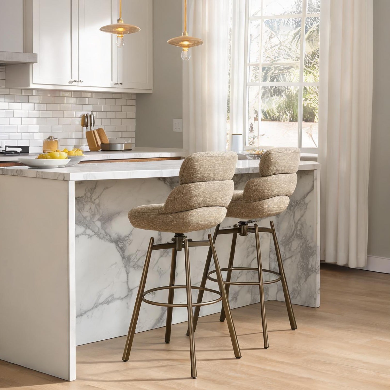 Naturefalls Seating For Dining - Swivel Bar Stool with 360-Degree ...