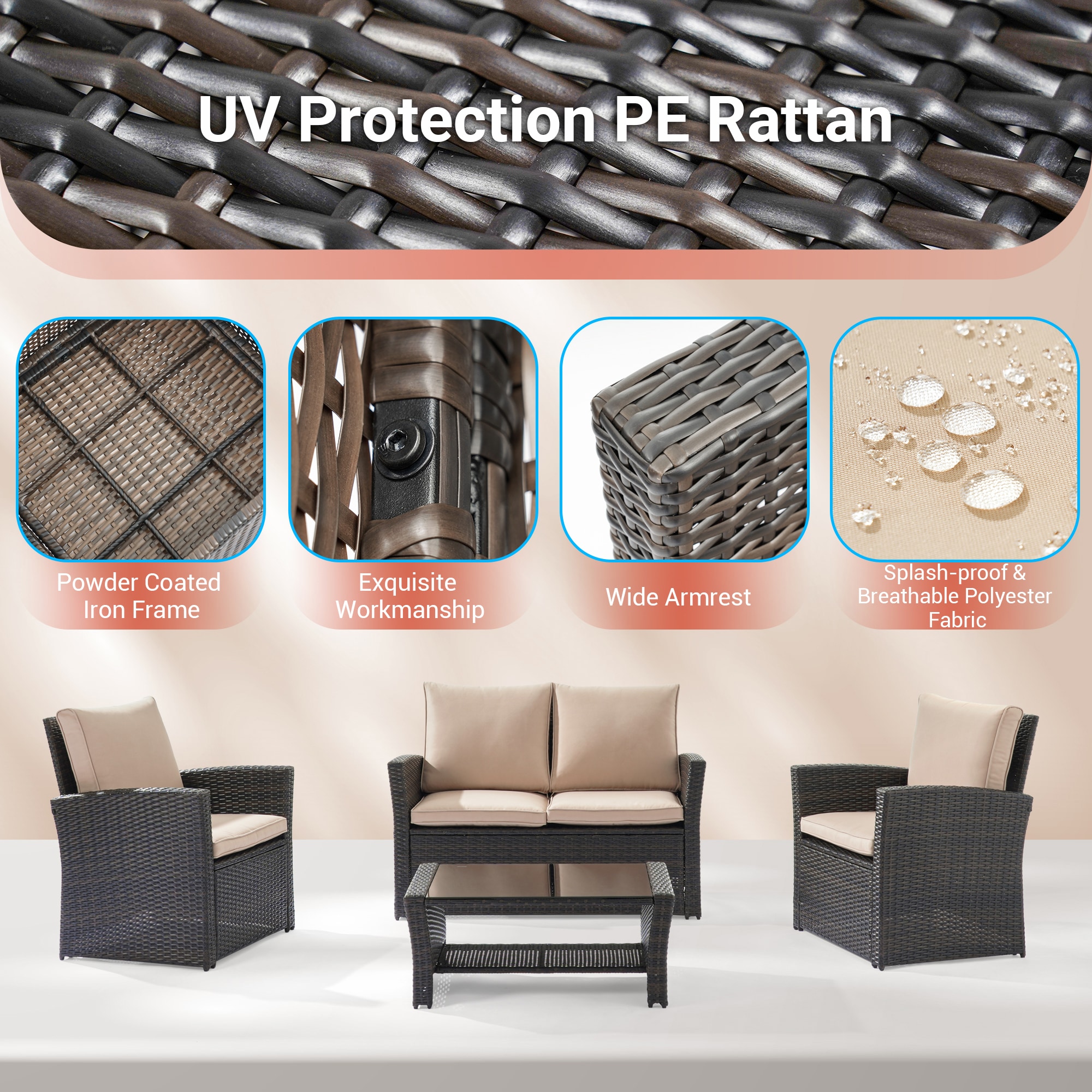 ACEGOSES LW-F600BSD Patio-Conversation-Sets - View #2