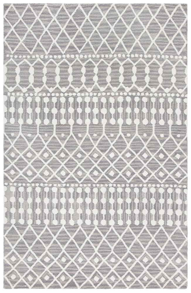 Safavieh BLM115F-6 Blossom Samantha 6 x 9 (ft) Tufted Wool Gray/Ivory Rectangular Indoor Abstract Area rug