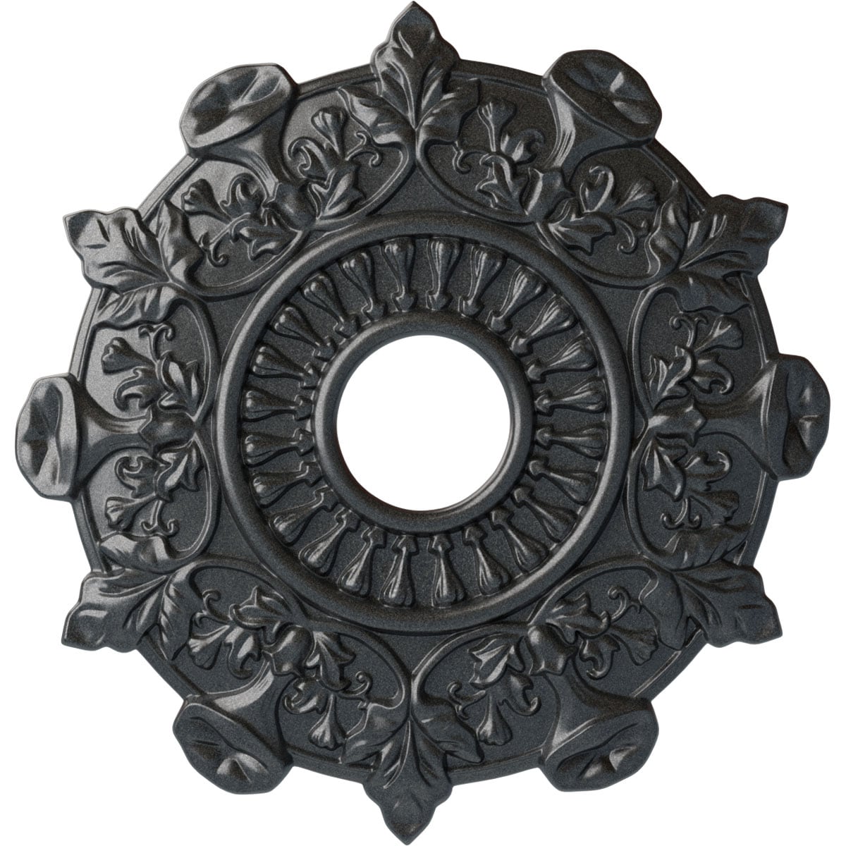Ekena Millwork CM17PRPES Preston 17.5-in W x 17.5-in L Painted Pewter Polyurethane Whole Ceiling Medallion