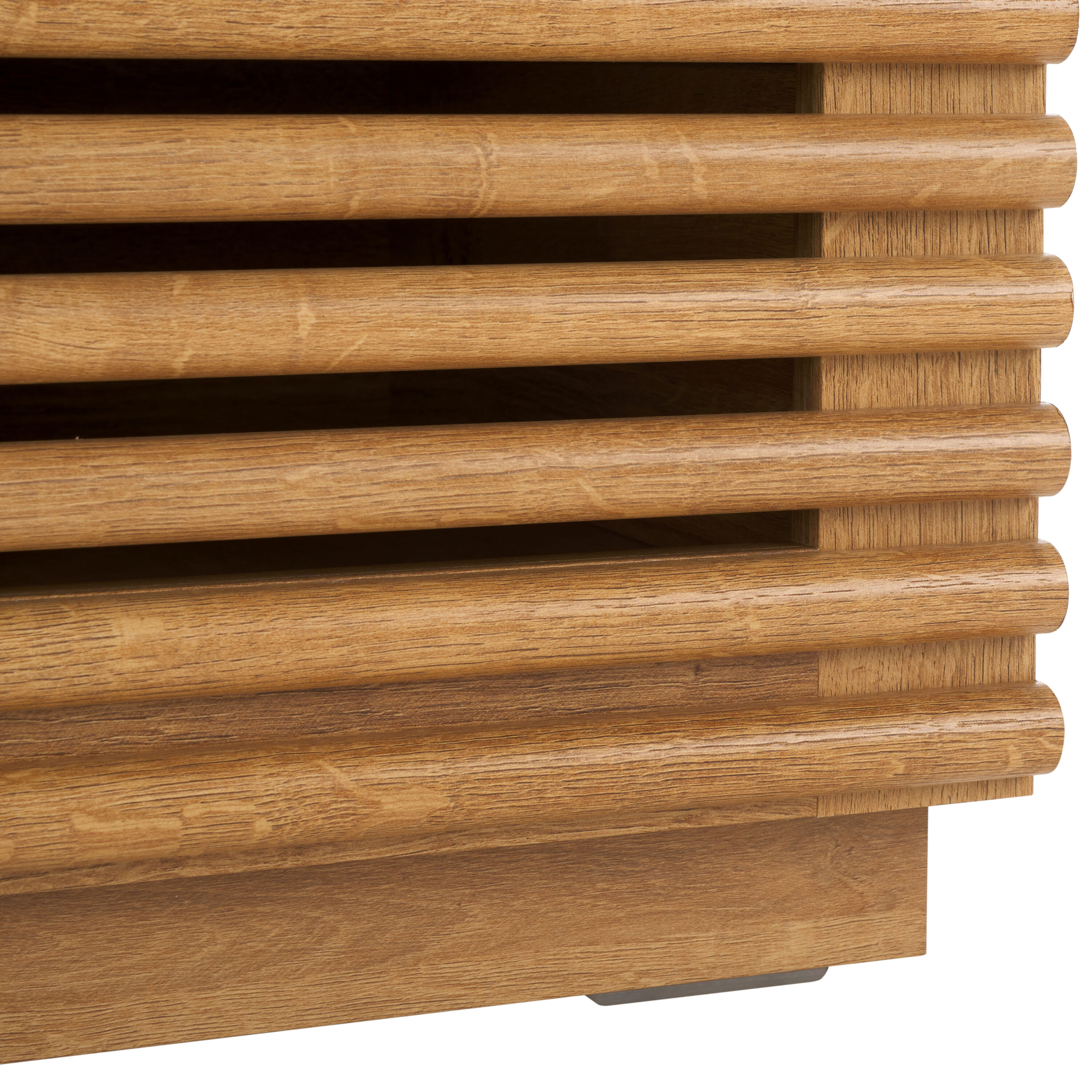 Averi Rustic Oak 2-Drawer Slatted Nightstand