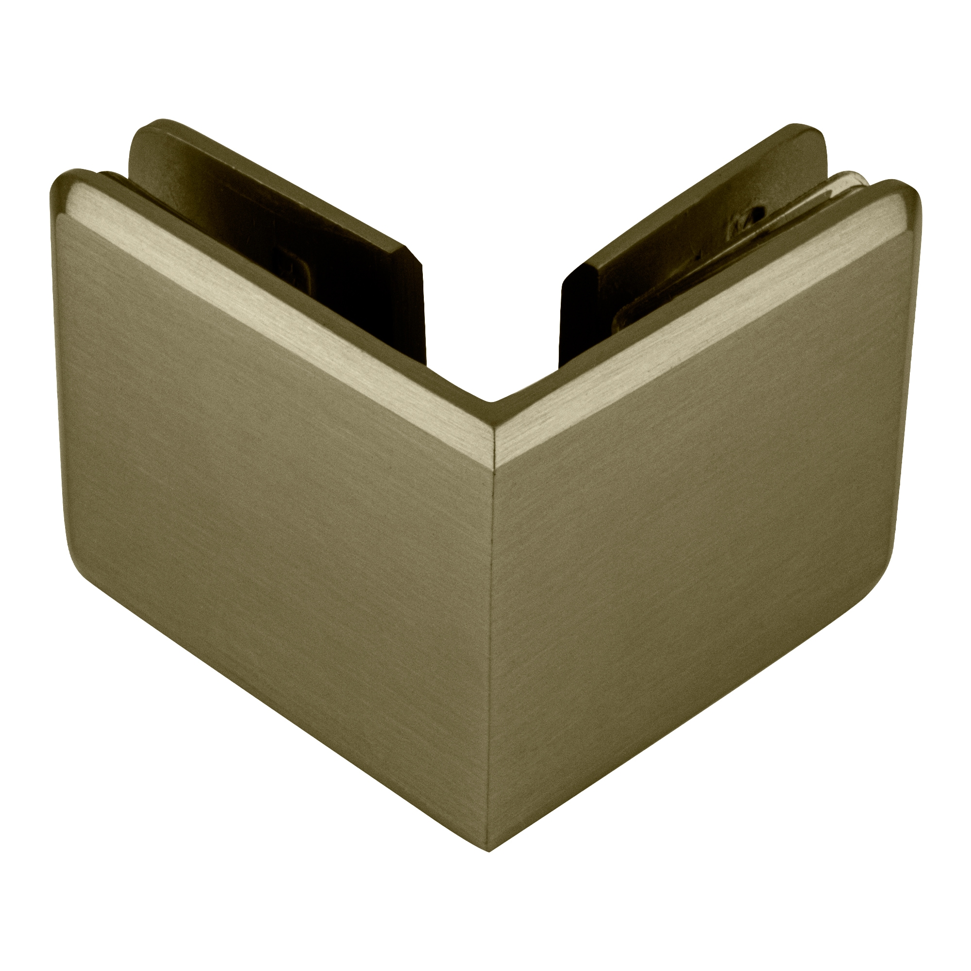 Brixwell - BGTG90SBBRZ Brushed Bronze Beveled Style 90 degree Glass-to-Glass Clamp