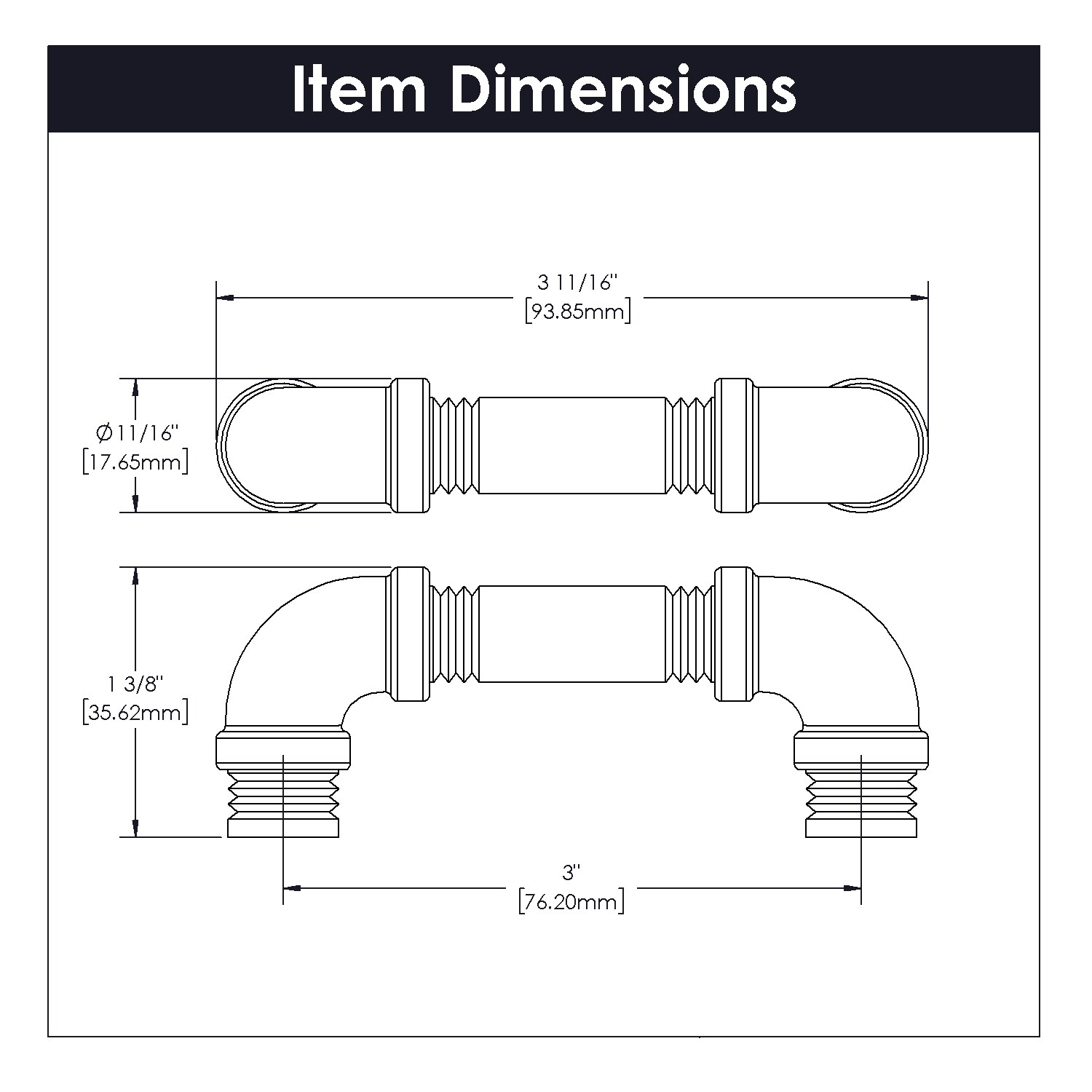 Hickory Hardware Pipeline 3-in Center to Center Vintage Bronze Arch Handle  Drawer Pulls (10-Pack) in the Drawer Pulls department at