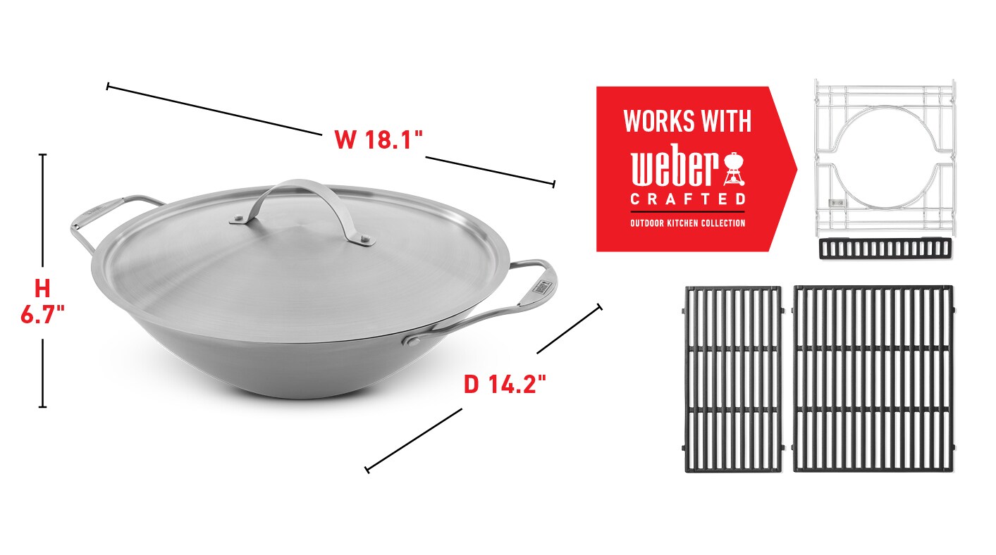 Mand Bedenk opleggen Weber Crafted Stainless Steel Wok in the Grill Cookware department at  Lowes.com