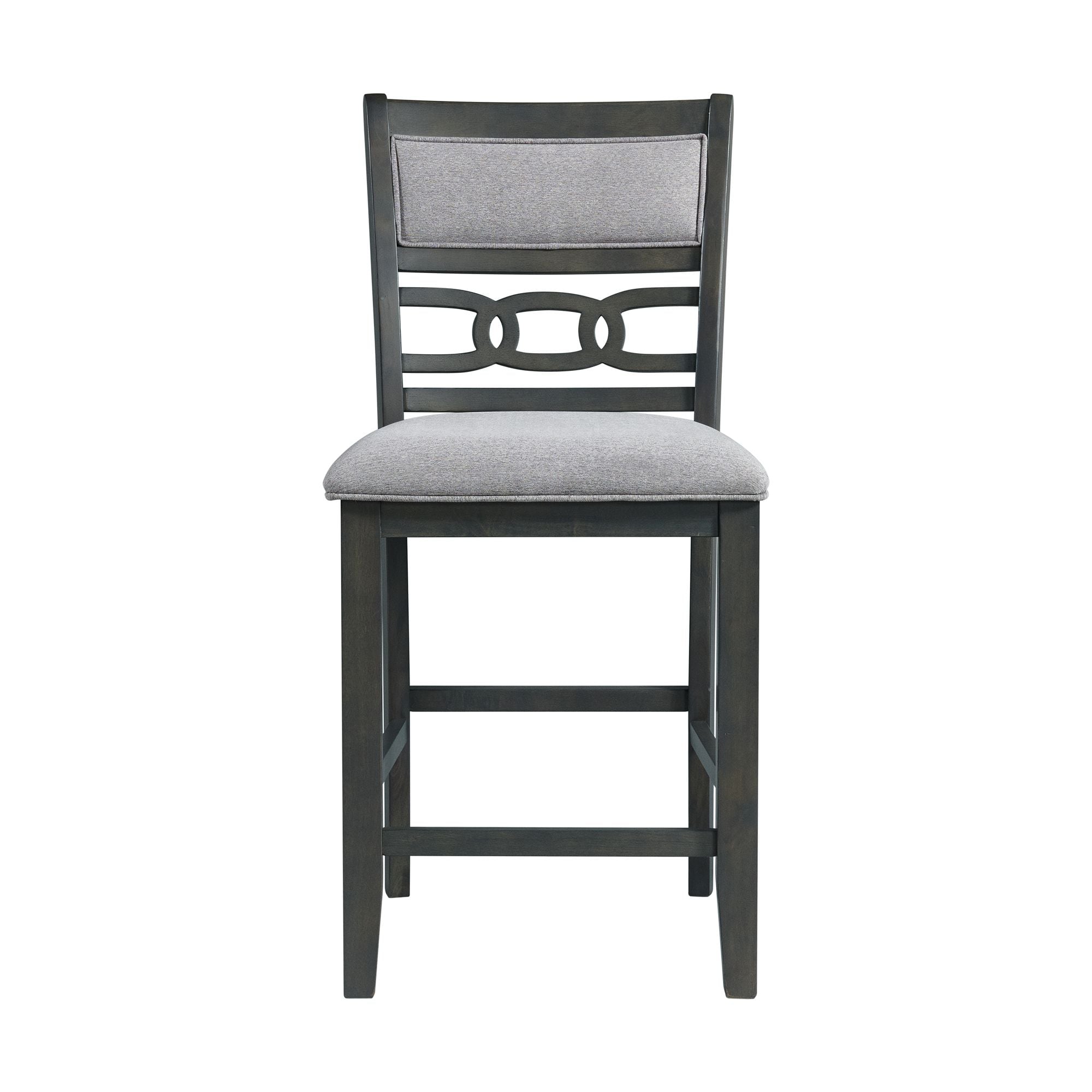 Gray Counter Height Dining Set with Faux Leather Chairs