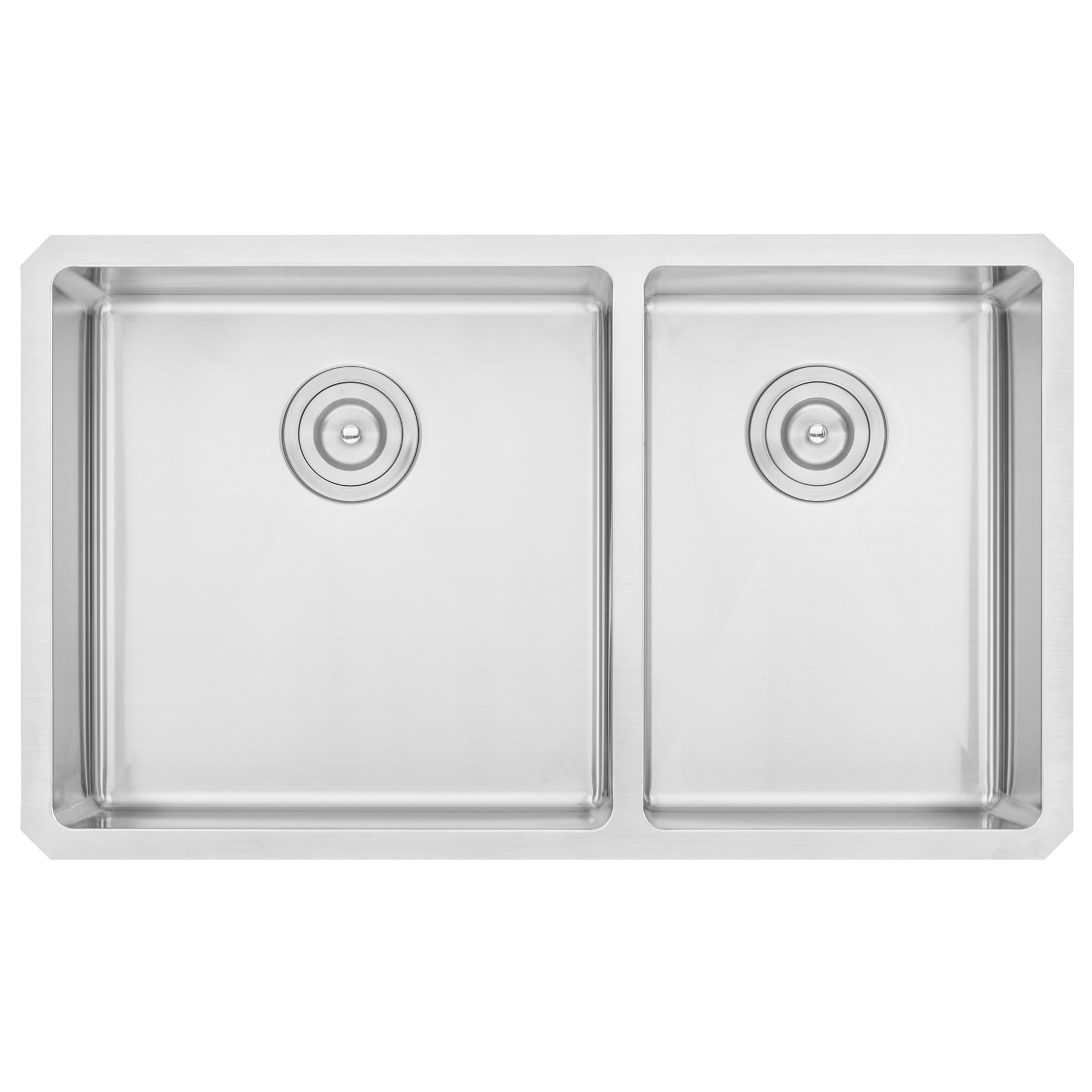 eModernDecor Undermount 32-in x 19-in Stainless Steel Double Offset ...