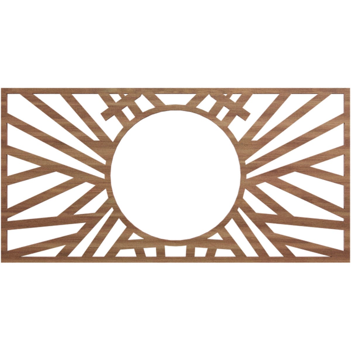 Ekena Millwork CMWP18X09X0375HOWA Hoover Fretwork Pierced 9-in W x 18-in L Architectural Walnut Wood Whole Ceiling Medallion