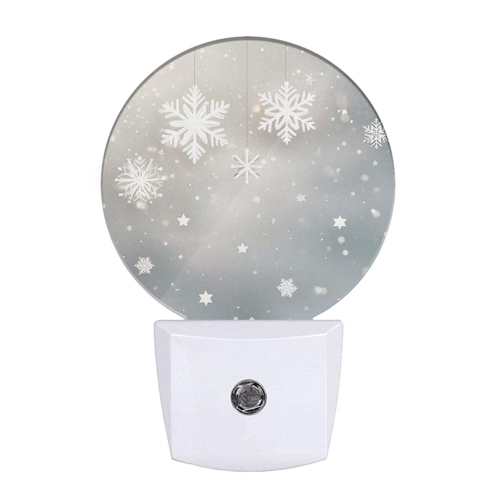 Vrbgify  Plug in LED Night Light Snowflake Scene Winter Landscape with Dusk to Dawn Sensor Auto On Off Soft Glow for Kids Bedroom Hallway Piece