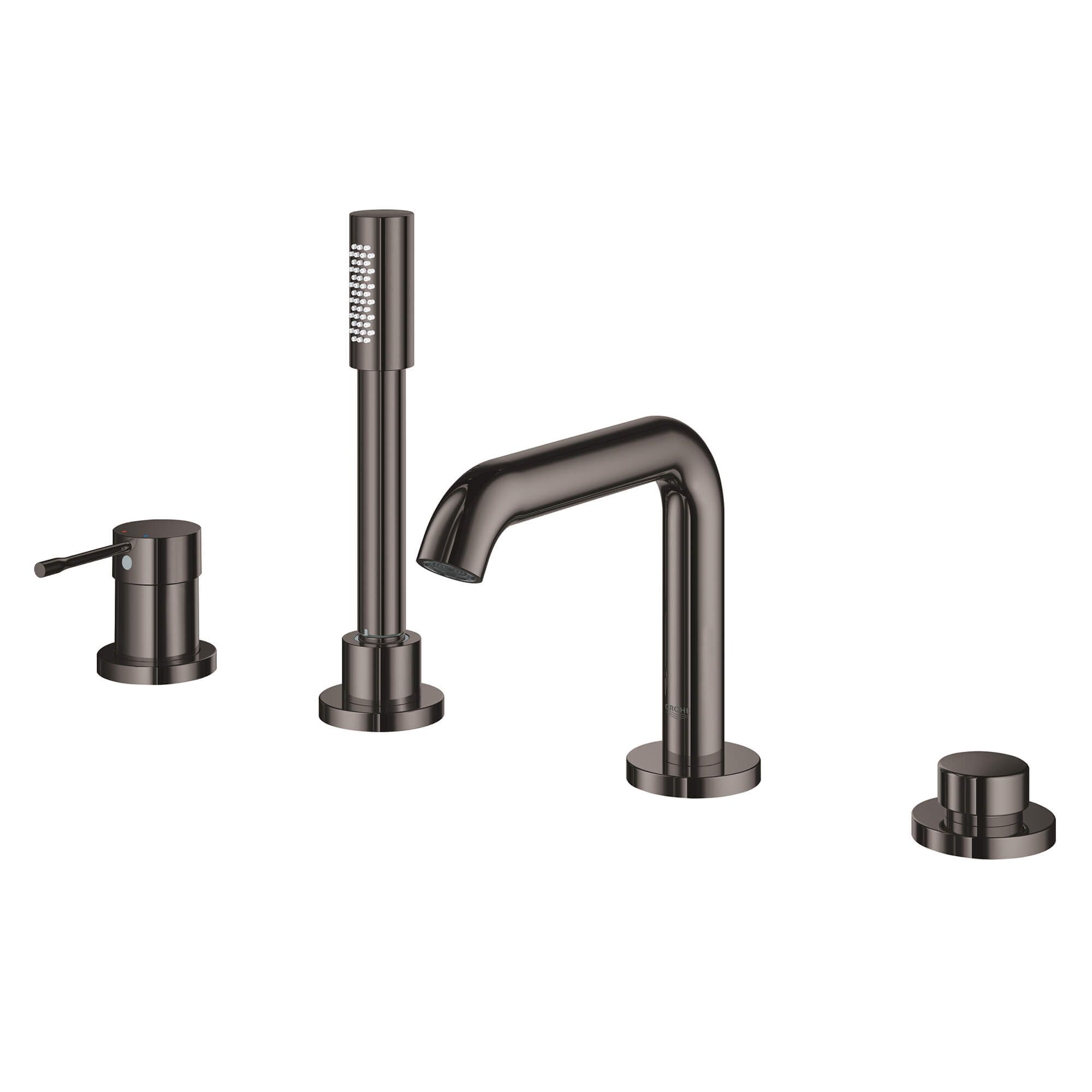 Commandant het is mooi Vijf GROHE Essence New Hard Graphite 1-handle Deck-mount Roman Low-arc Bathtub  Faucet with Hand Shower in the Bathtub Faucets department at Lowes.com