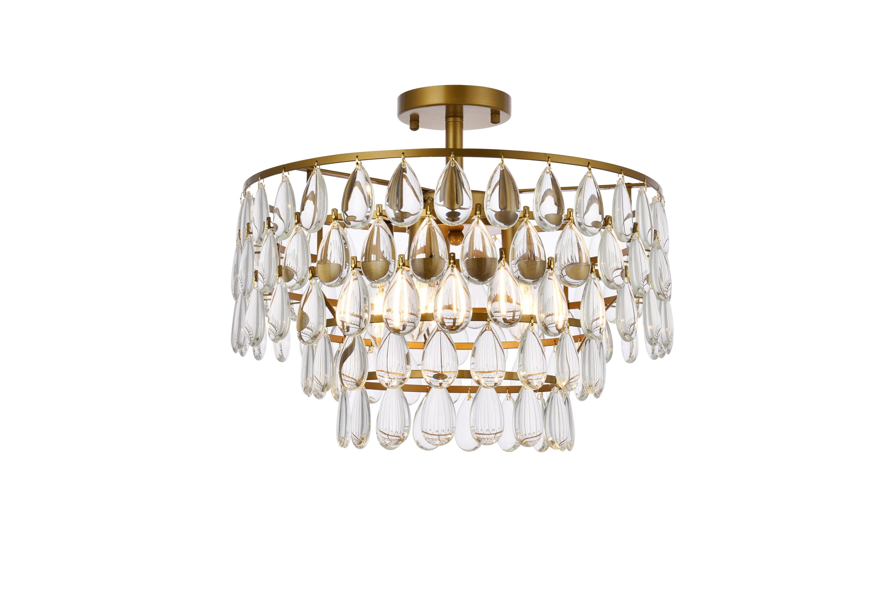 Elegant Decor HF3309F18BR Home Furnishing 5 -Light 18-in Brass Flush Mount Light