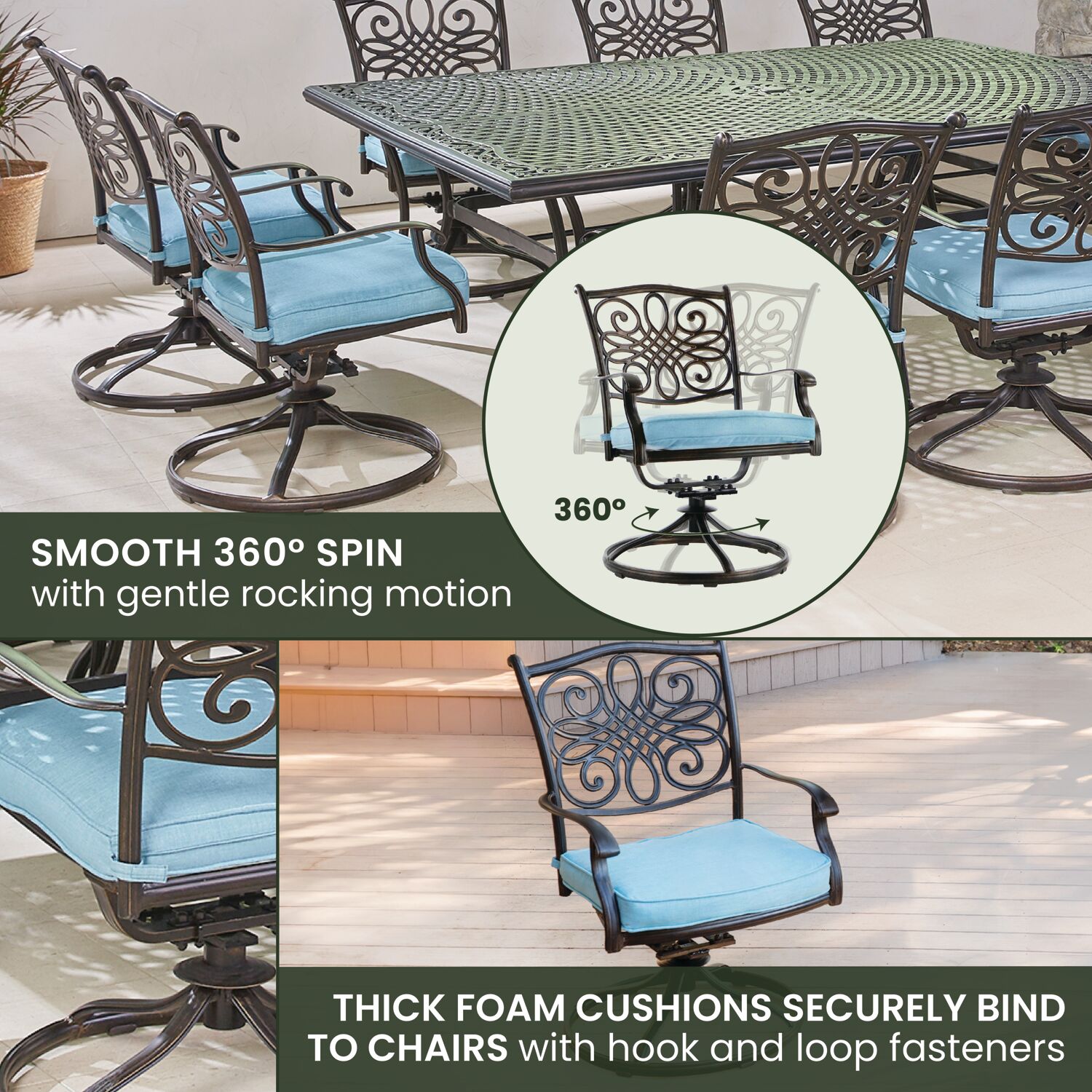 Hanover TRADDN11PCSW10-BLU Patio-Dining-Sets - View #6