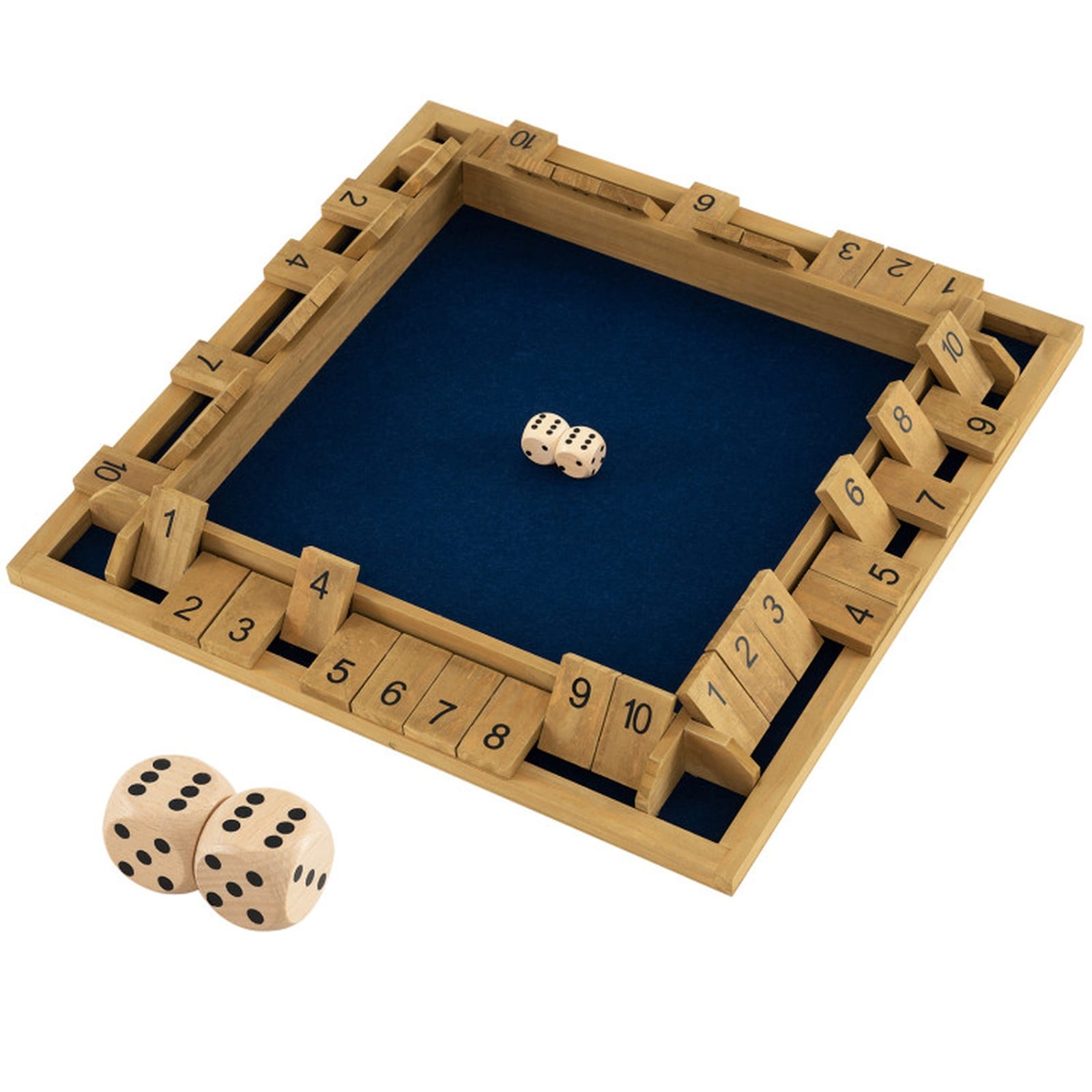 SUGIFT 24-Inch Shut The Box Game Extra Large Wooden Dice Game for 2-4 Players Family Board Game Math Toy