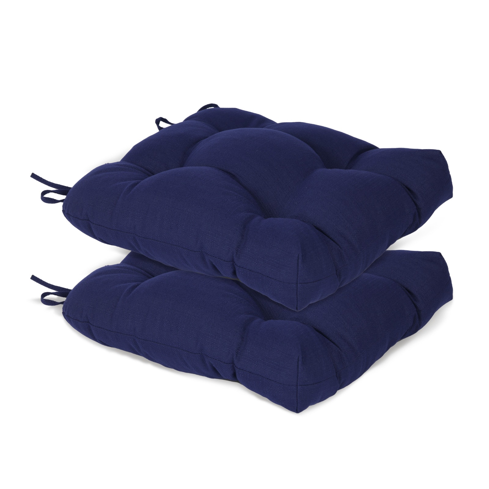 Aoodor A373-PDEDE Tufted Seat Pads 19-in x 19-in 2 -Piece Dark Blue Patio chair cushion