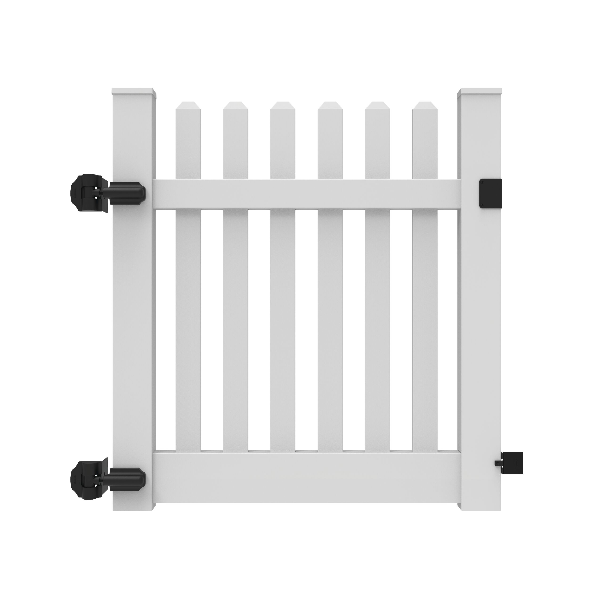 White picket 2025 fence baby gate